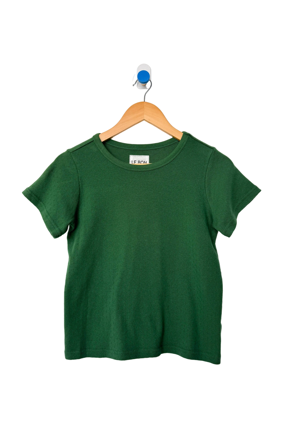 Pointelle Babe Tee - Moss Green