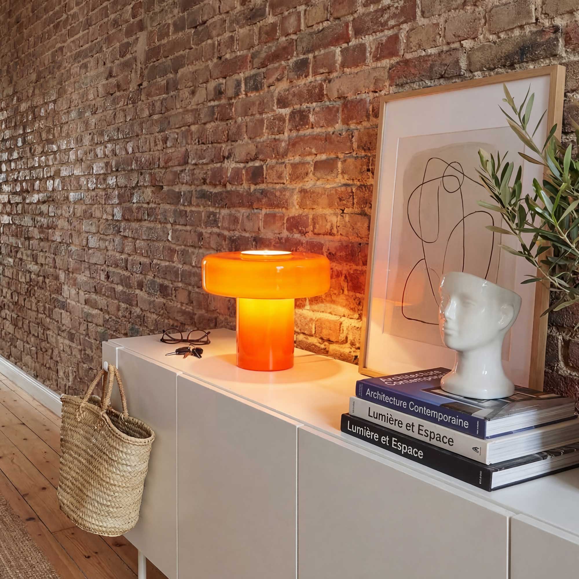 XXL table lamp in colored glass and retro style Foza Maxi