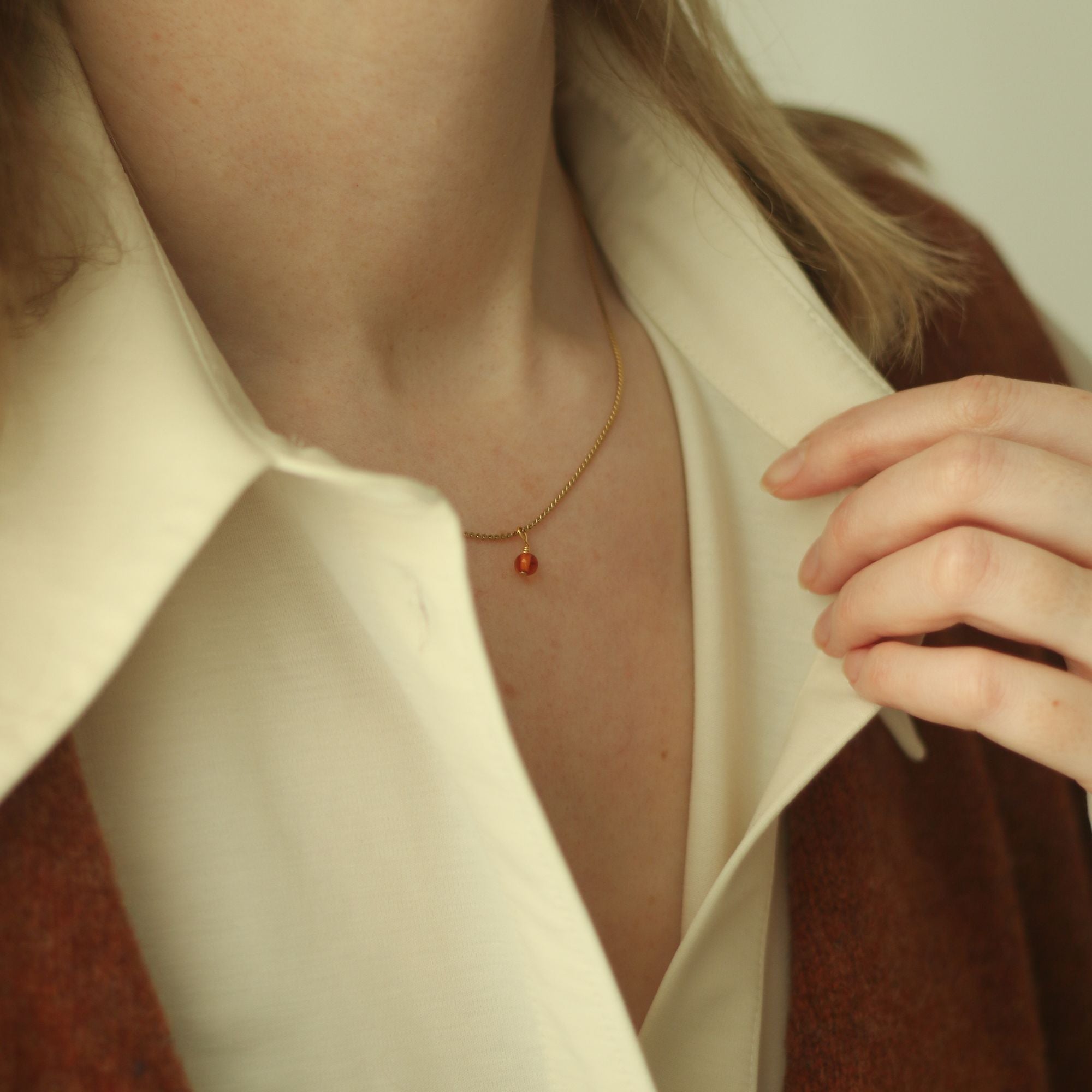 Gold Amber Necklace
