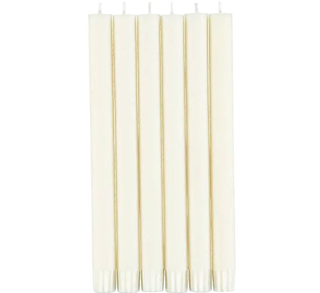 Pearl White Eco Dinner Candle - Pack of 6