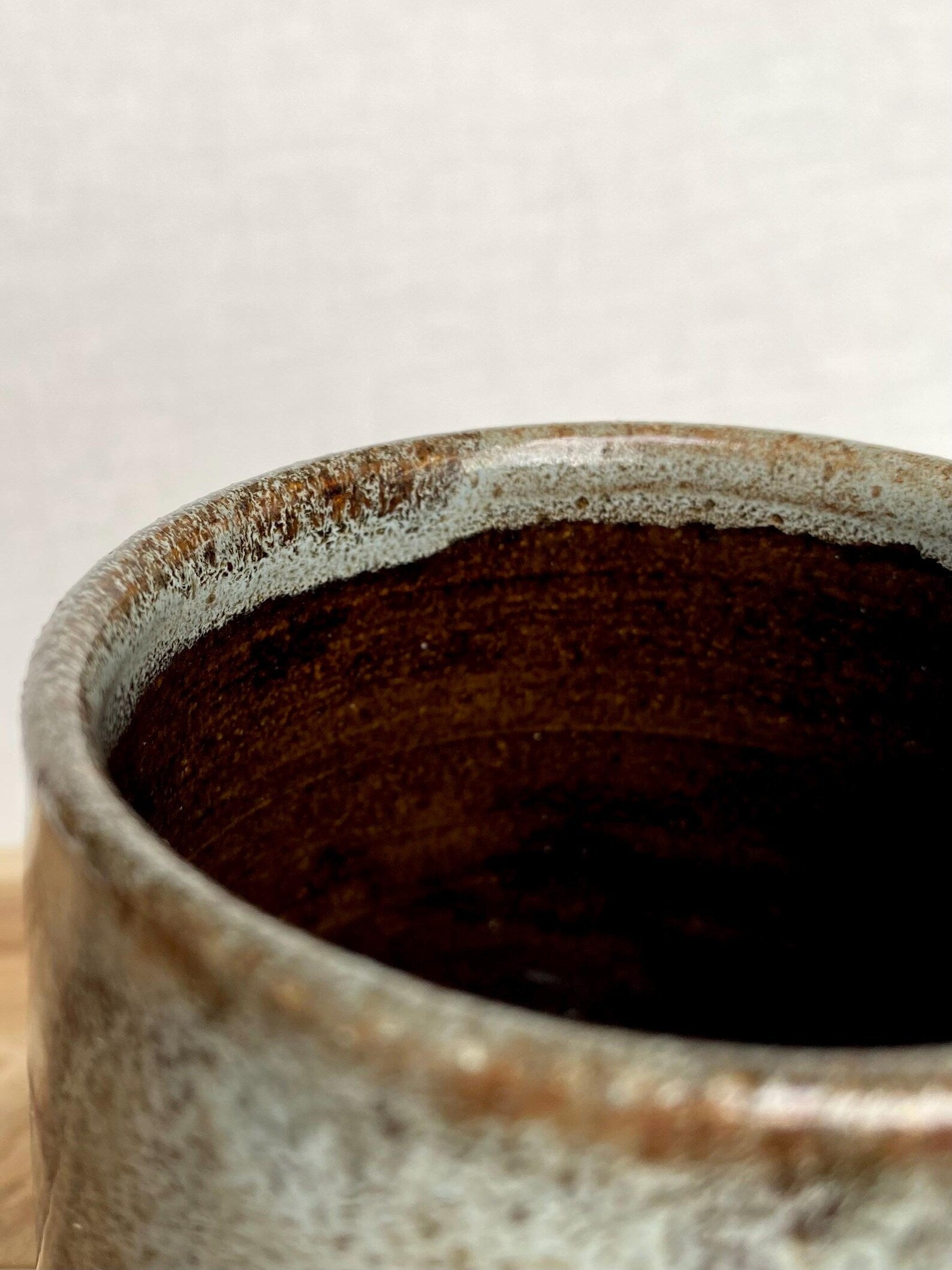 Natural Mottled Blue and Chocolate Brown Mug