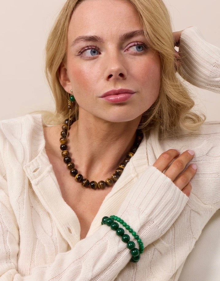 Essential Green Jade Stretch Bracelet