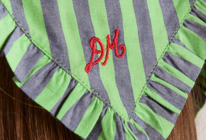 Tie Headscarf - Navy/Lime Stripe