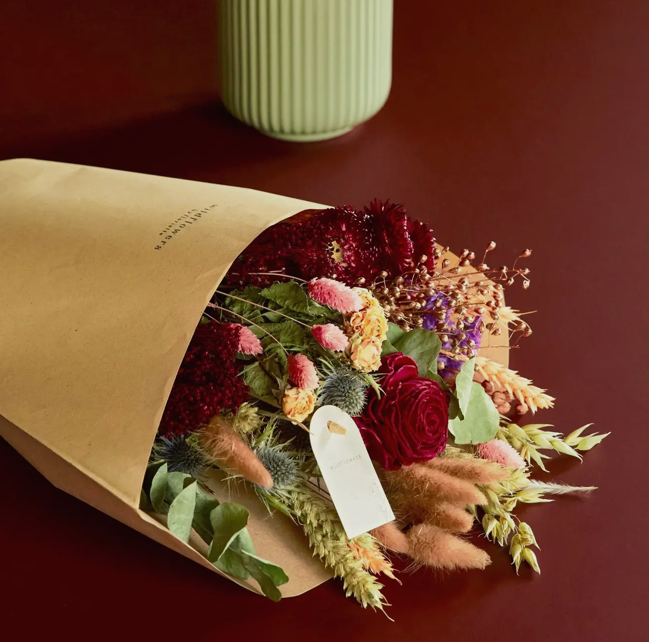 Dried Flowers - Field Bouquet - Burgundy