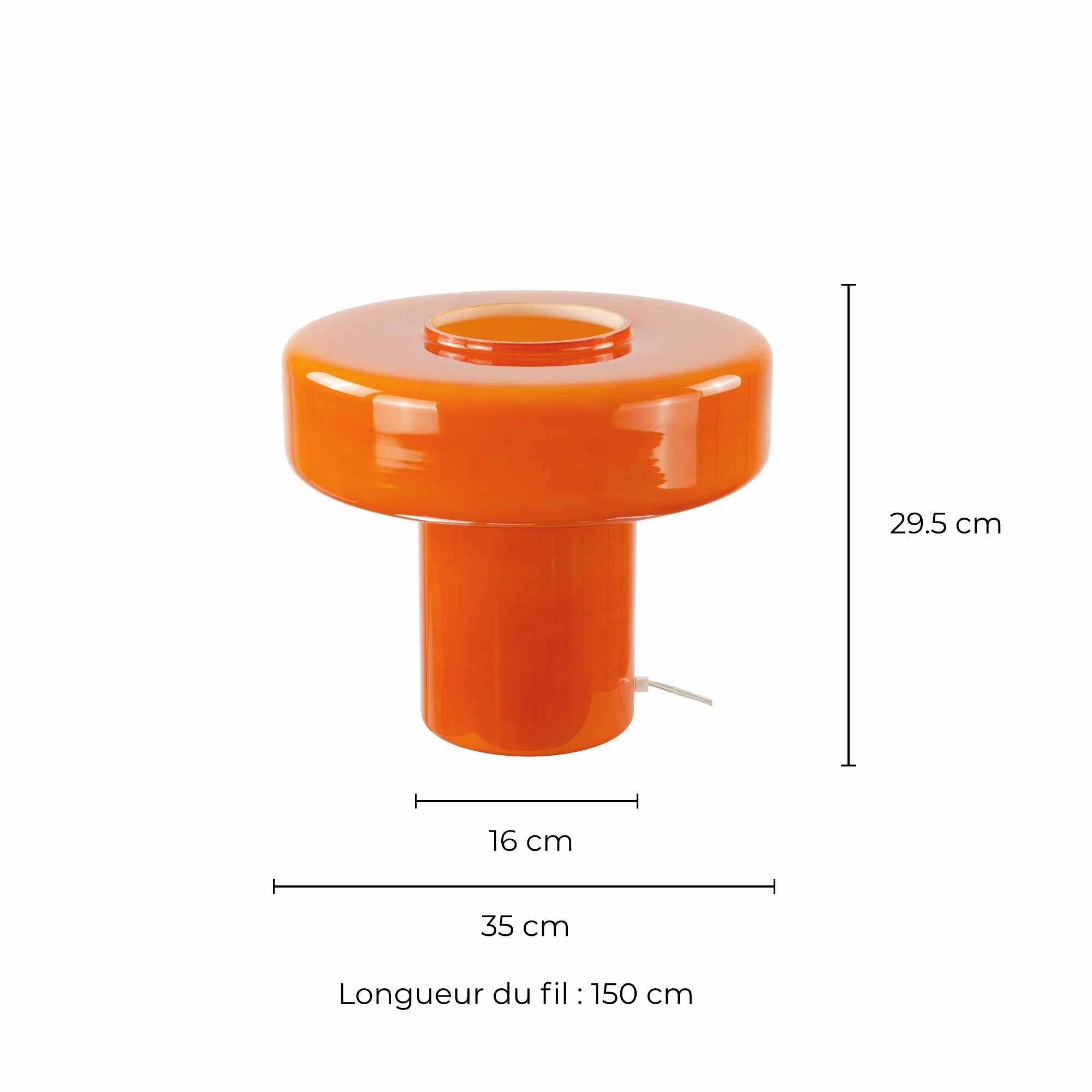 XXL table lamp in colored glass and retro style Foza Maxi