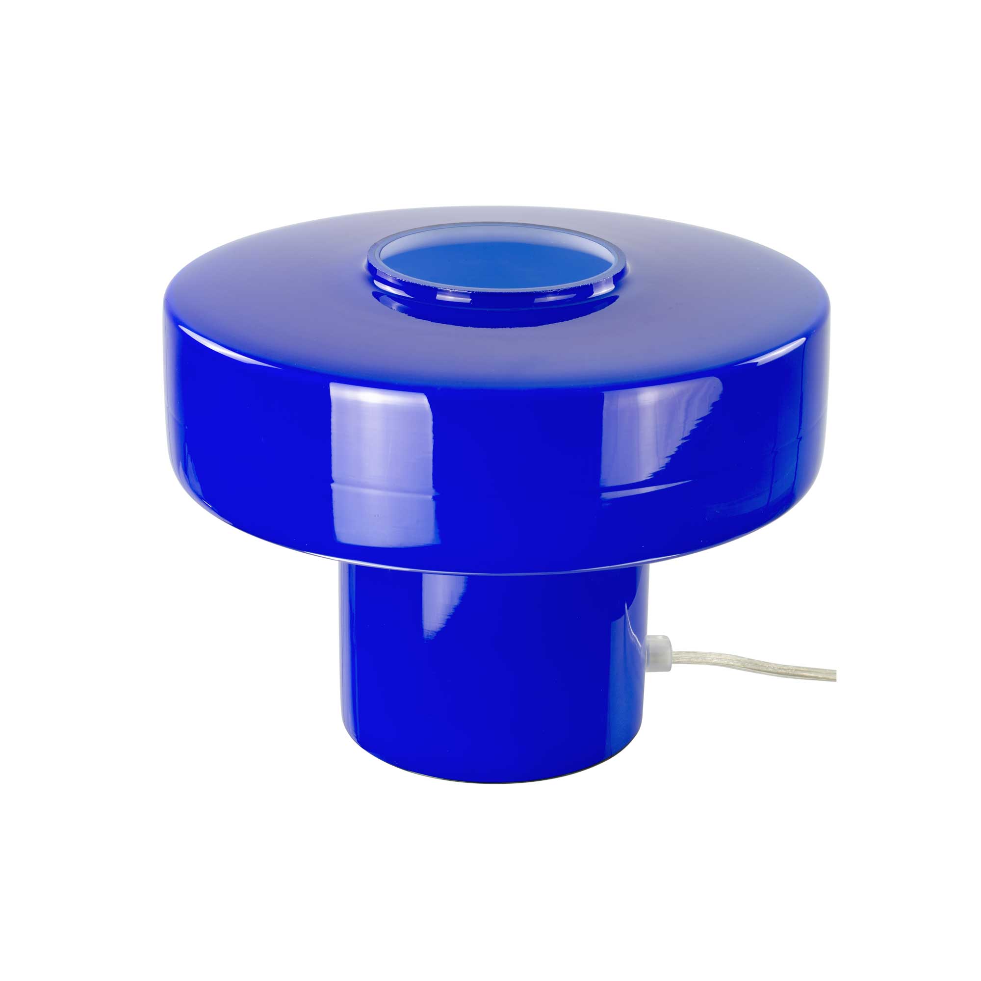 Retro style colored glass table lamp Foza: Chrome