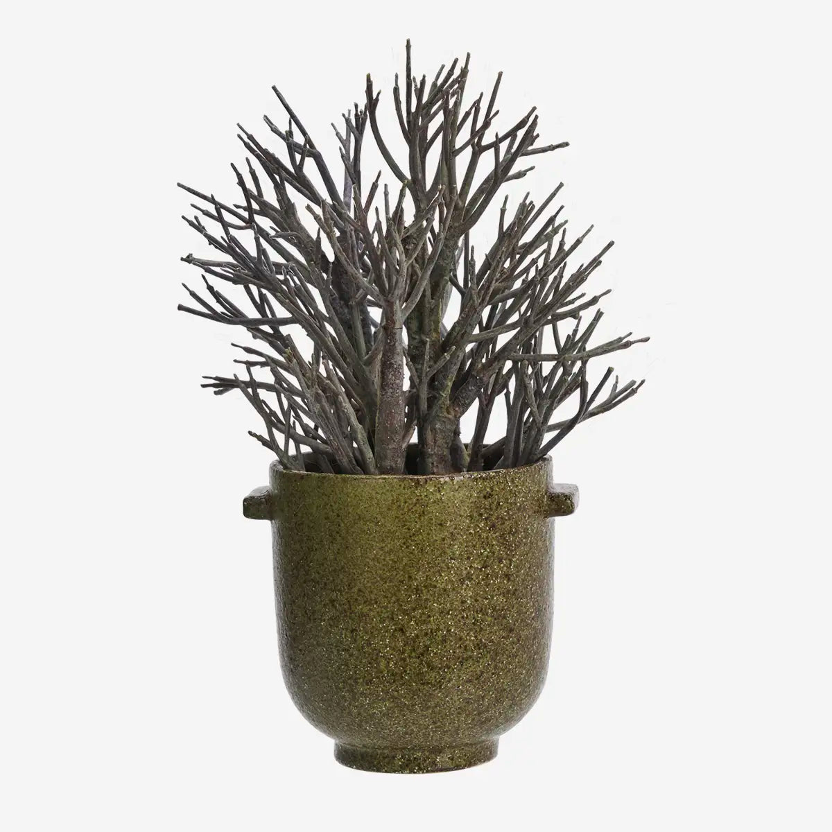Stoneware Flower Pot - Olive