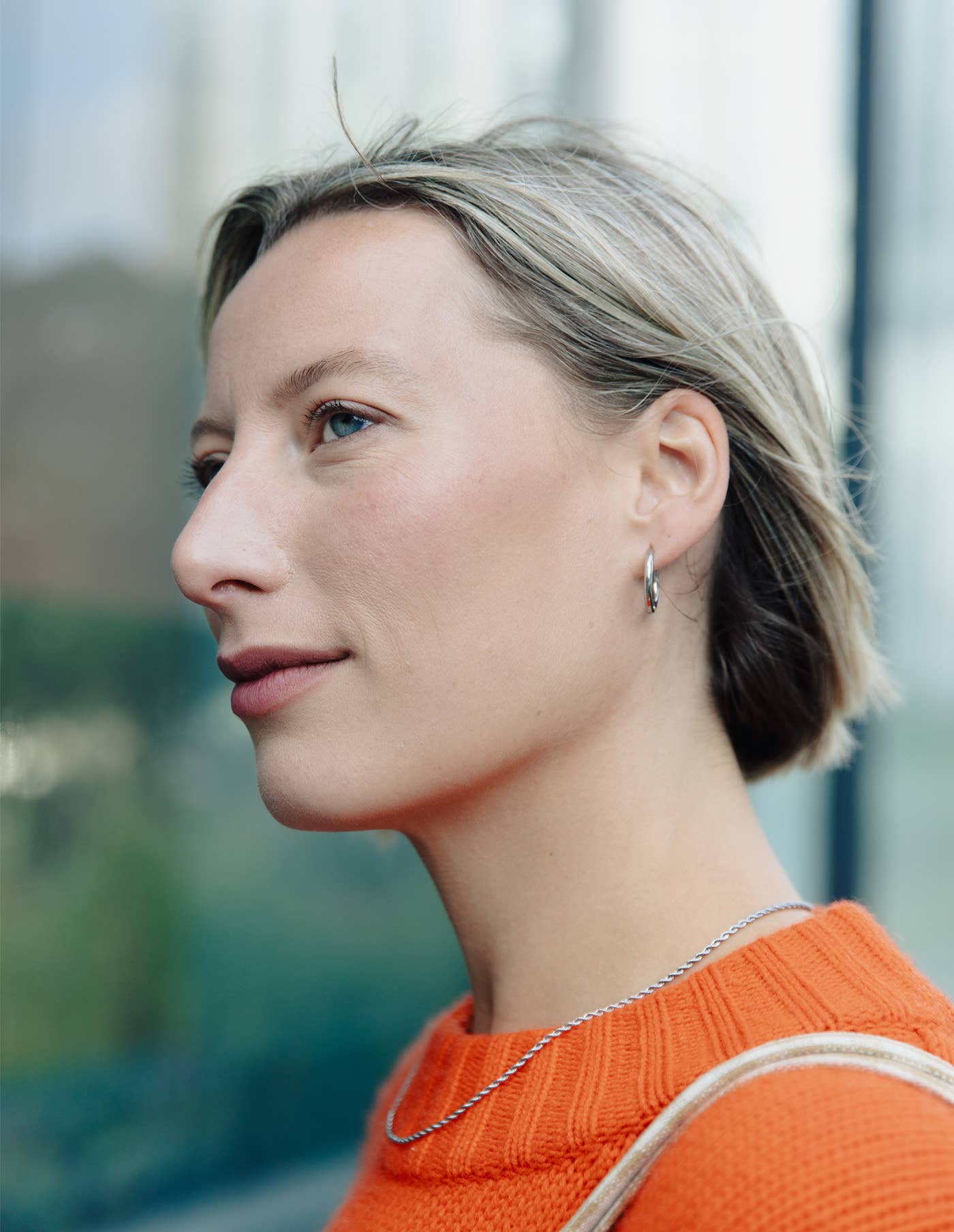 Silver Hoop Earrings - 1.5cm, Waterproof