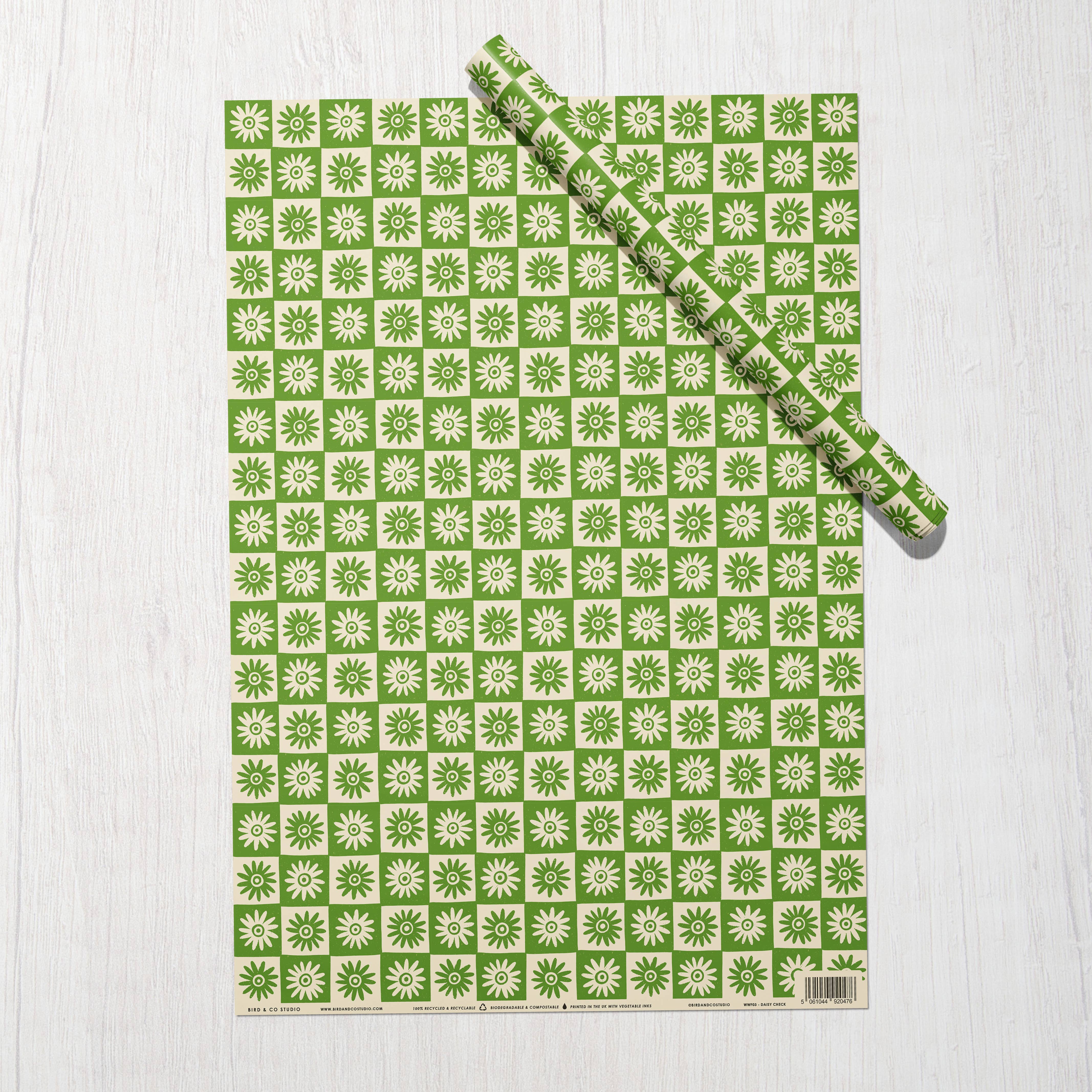 Daisy Wildflower | Modern-Retro Recycled Gift Wrap Paper