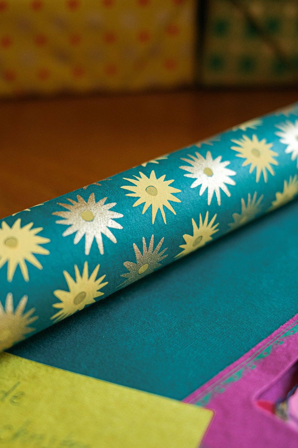 Festive Gift Wrap in Winter's Bloom