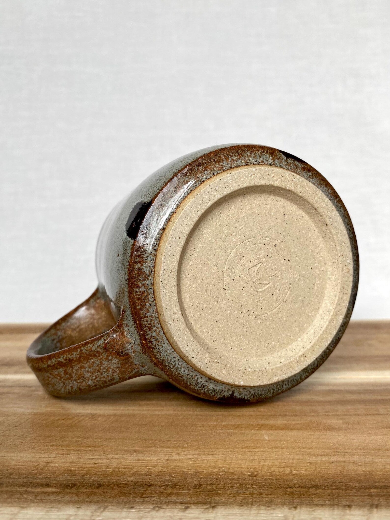 Natural Mottled Blue and Chocolate Brown Mug