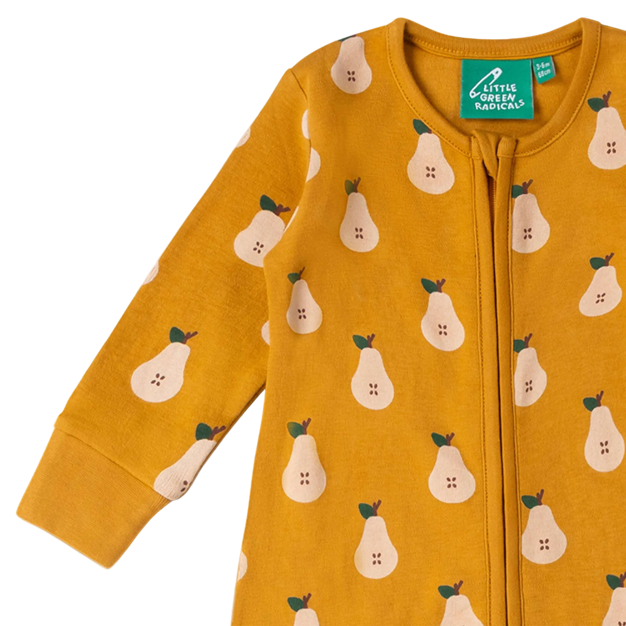 Summer Pears Zip Organic Babygrow