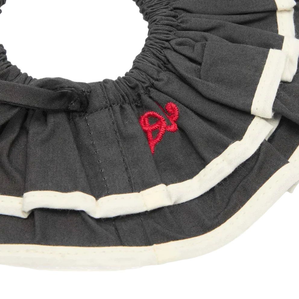 Piping Tie Scrunchie -Black/Butter