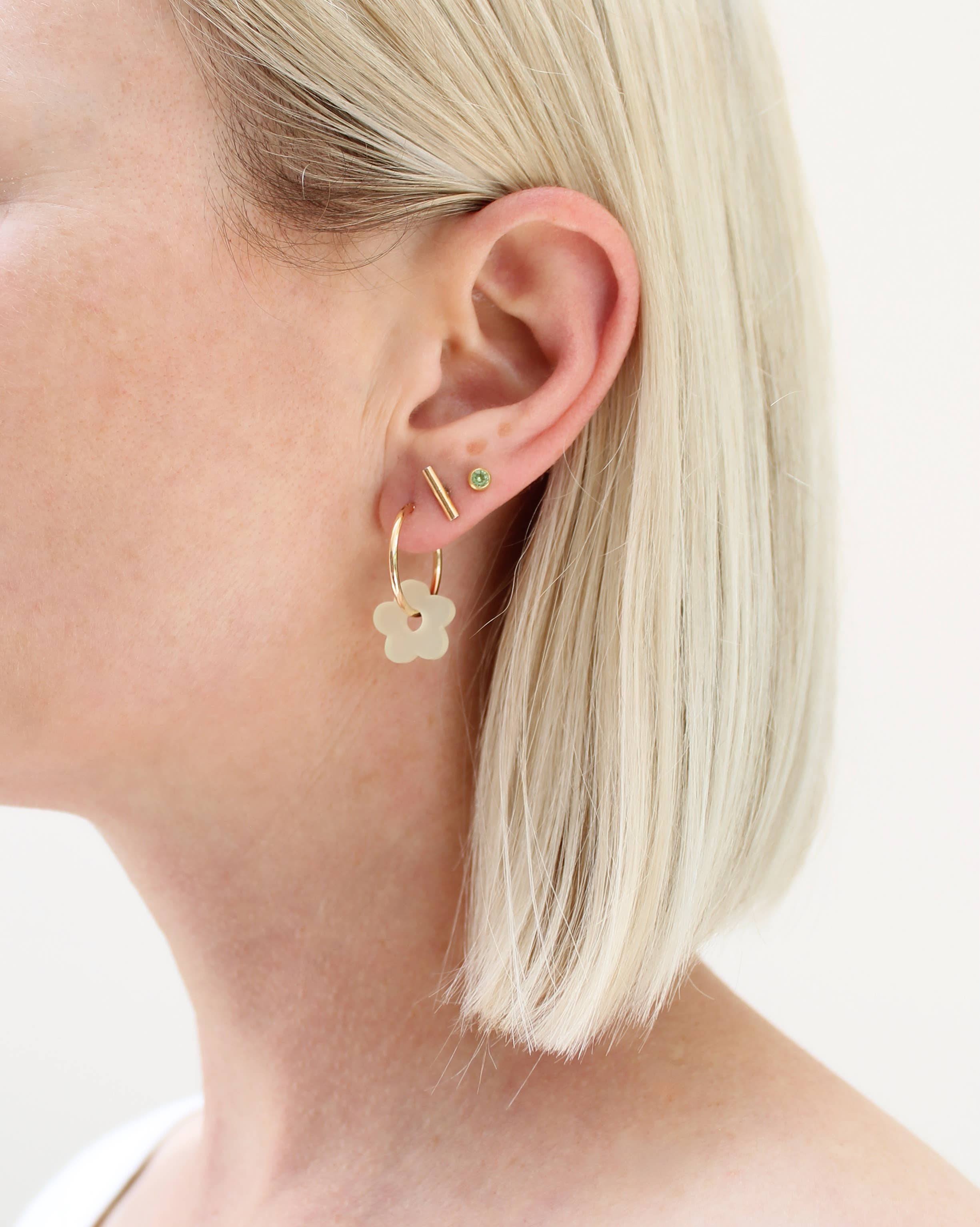 Colourful Flower Hoop Earrings