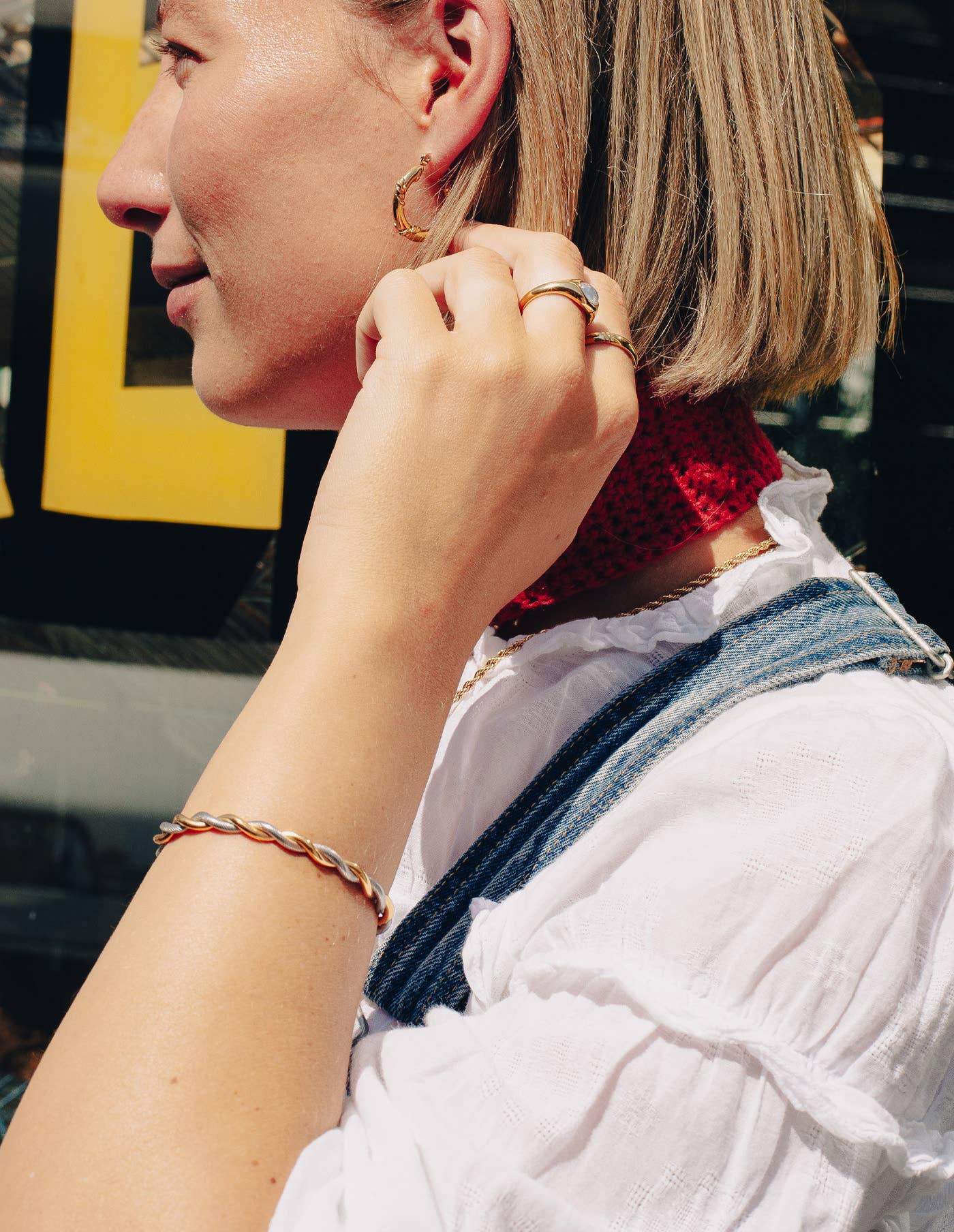 Twist Cuff Bangle - Two Tone