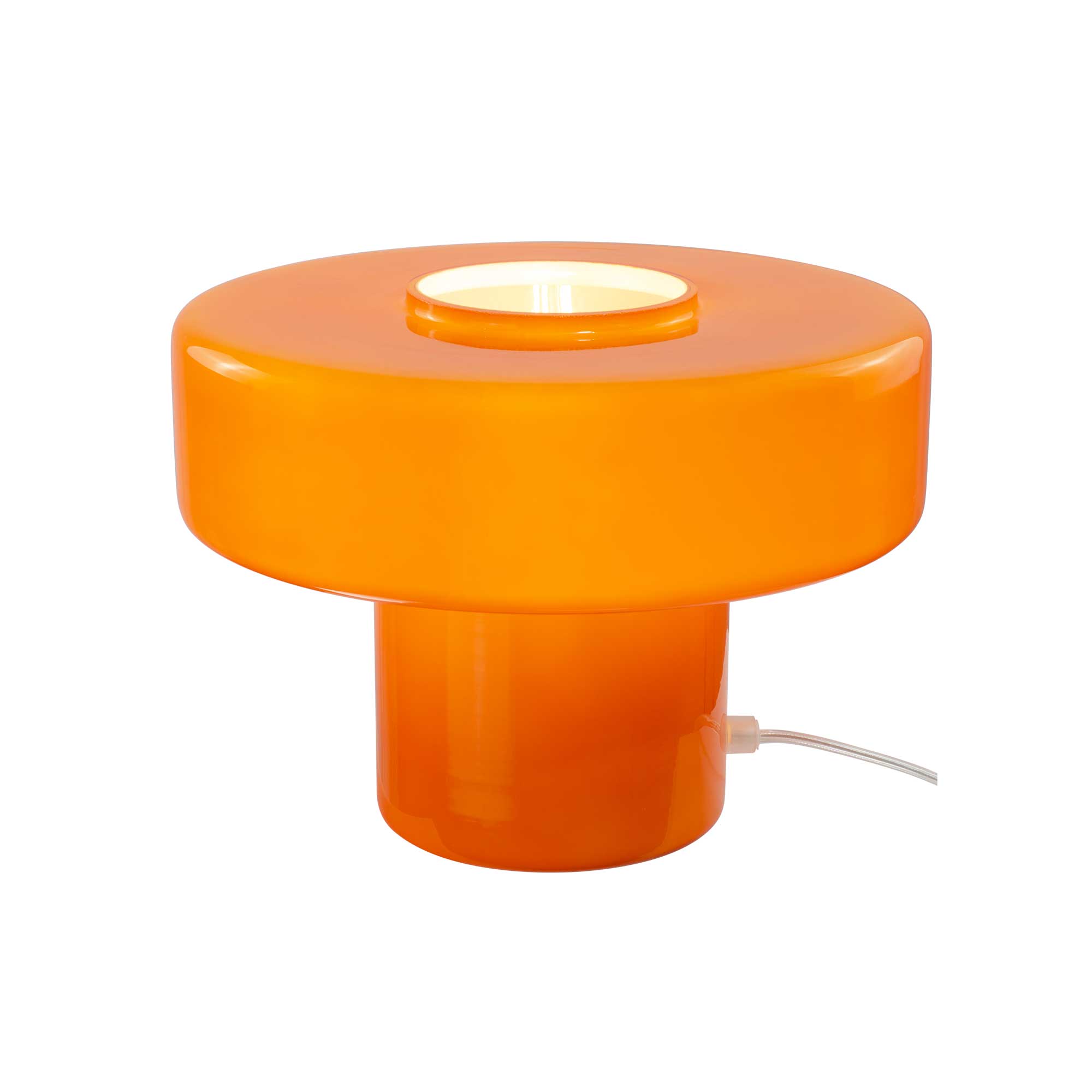 Retro style colored glass table lamp Foza: Chrome