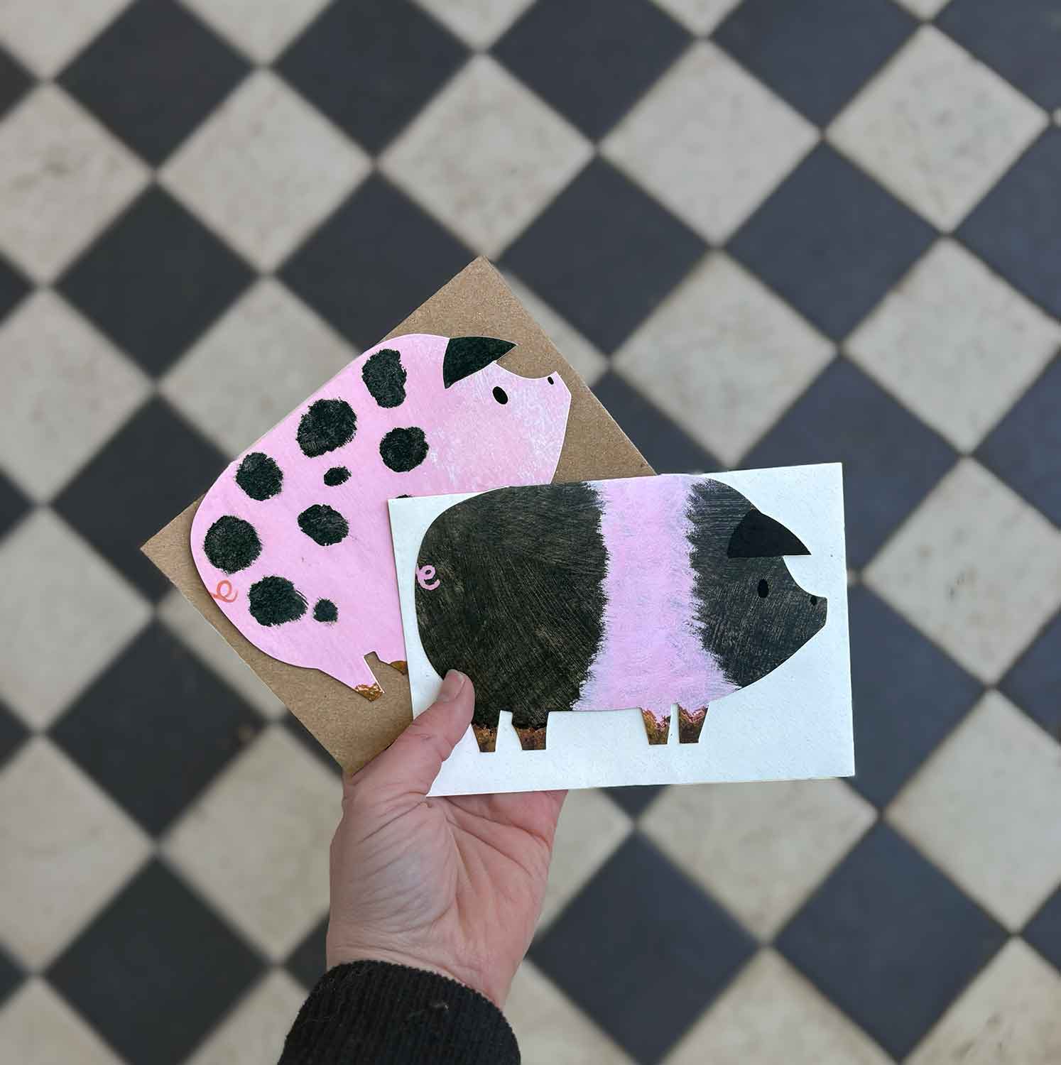 Striped Pig card