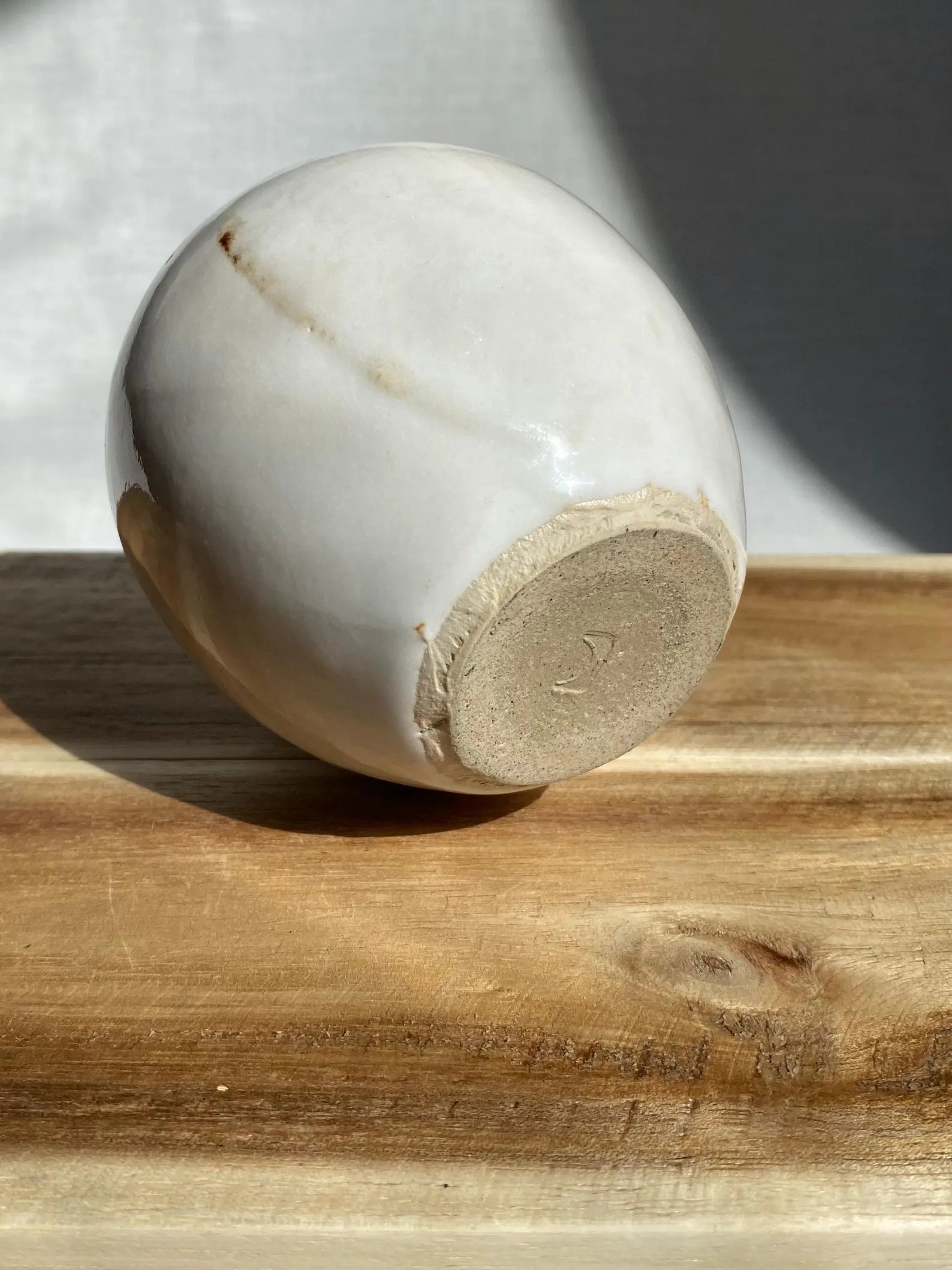 White Slip Glaze Bud Vase