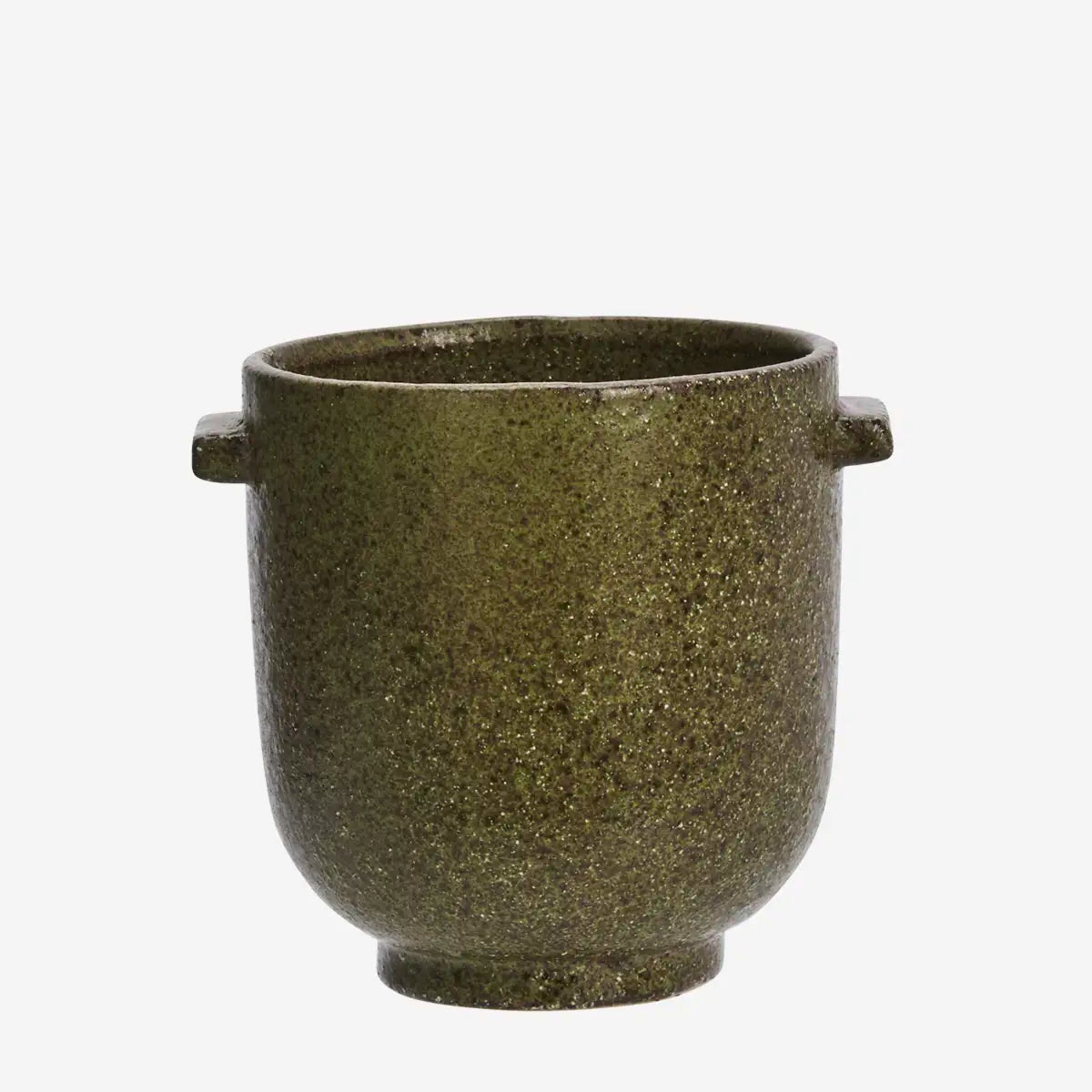Stoneware Flower Pot - Olive