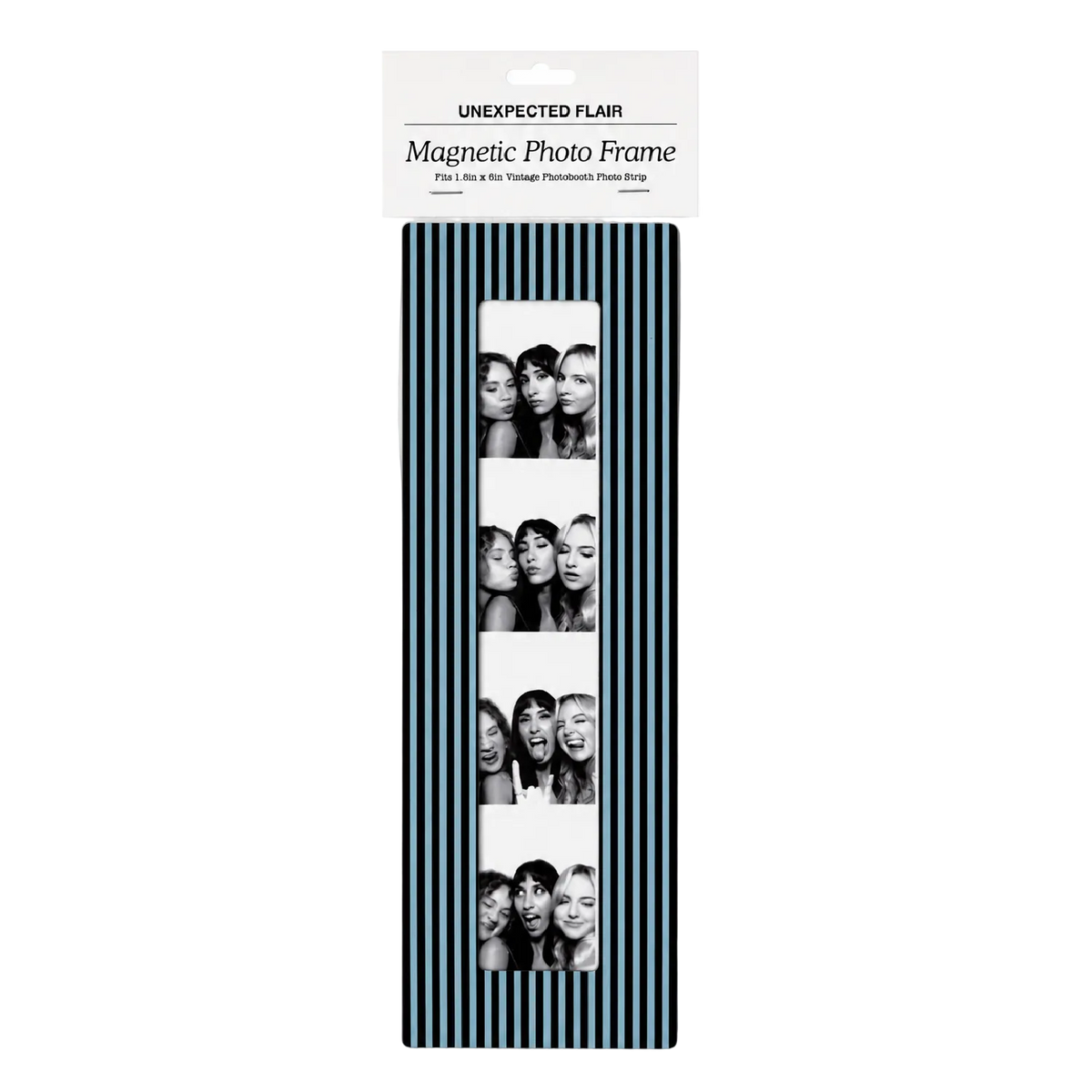 Magnetic Vintage Photobooth Frame - Blue & Brown Stripe