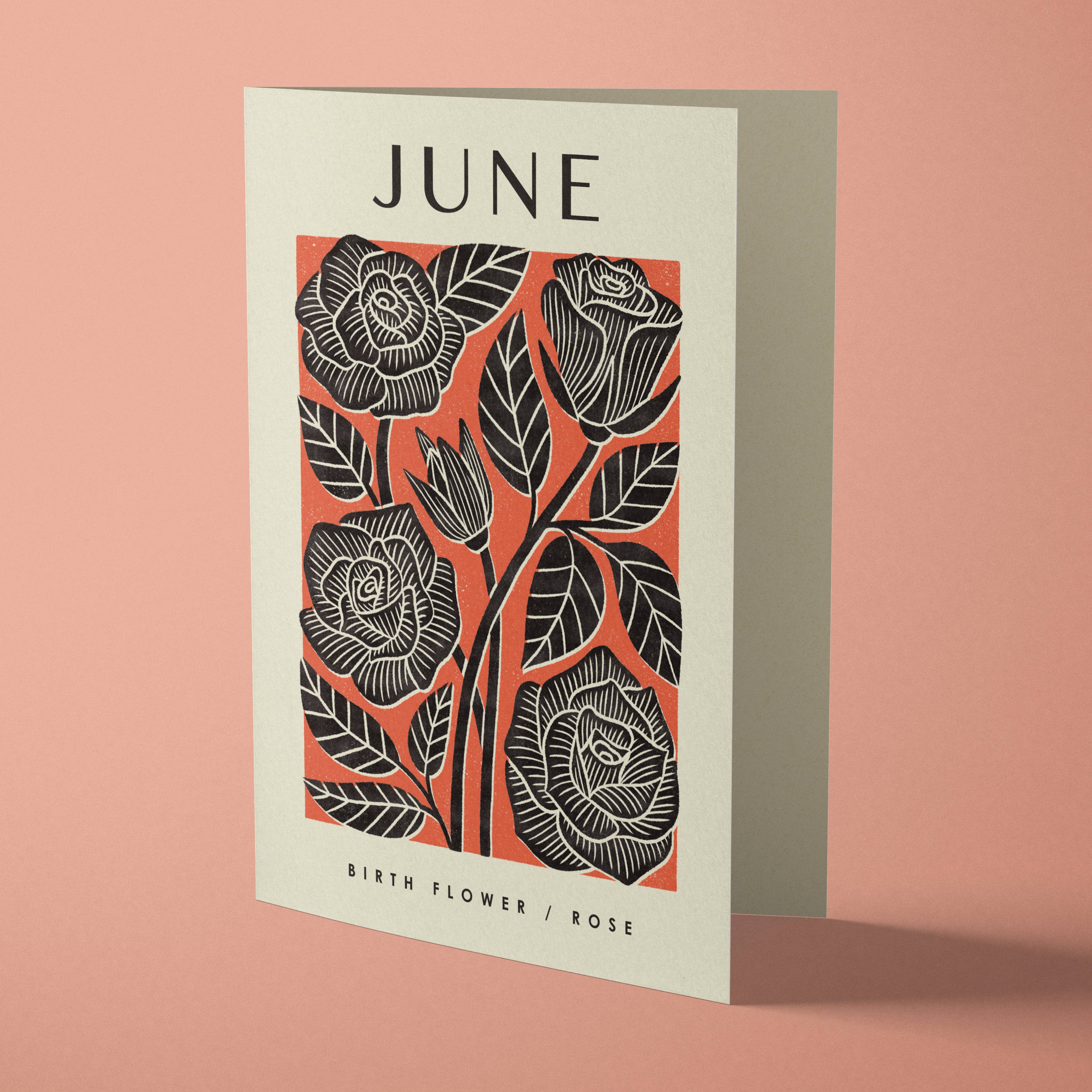 June Rose | Birth Flower Reusable Greeting Card