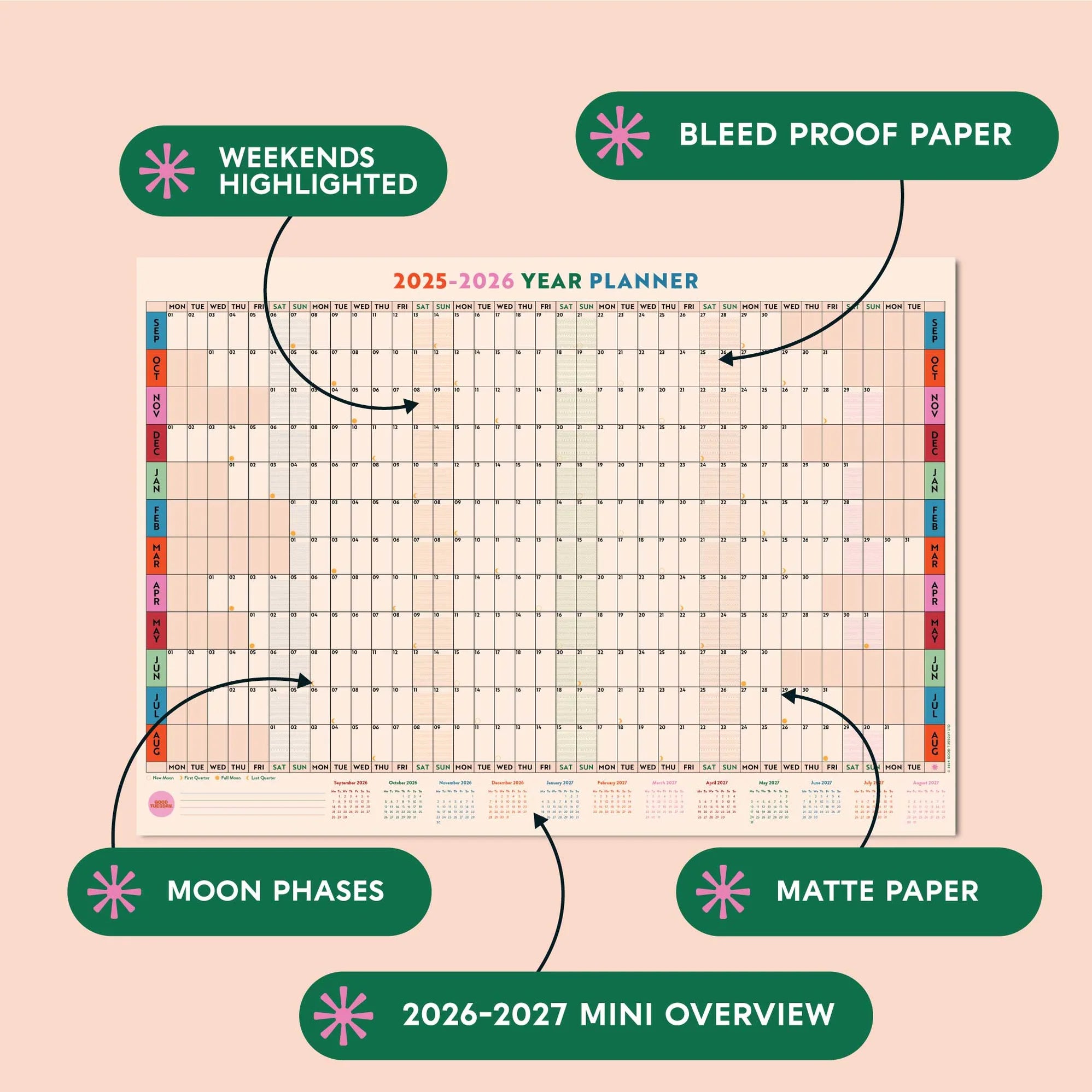 2026 A1 Year Wall Planner -  Landscape