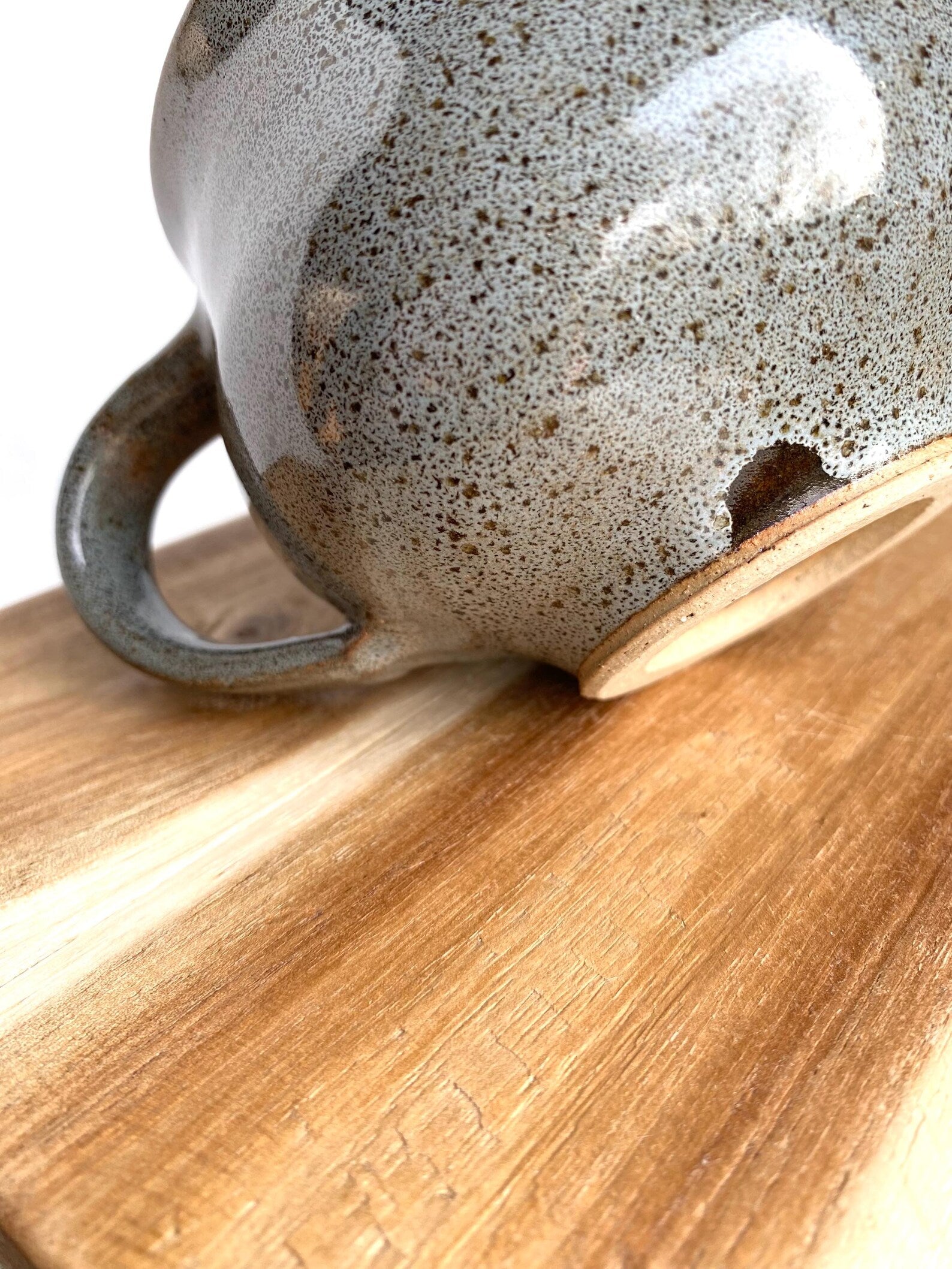 Natural Mottled Blue and Chocolate Brown - Round Mug