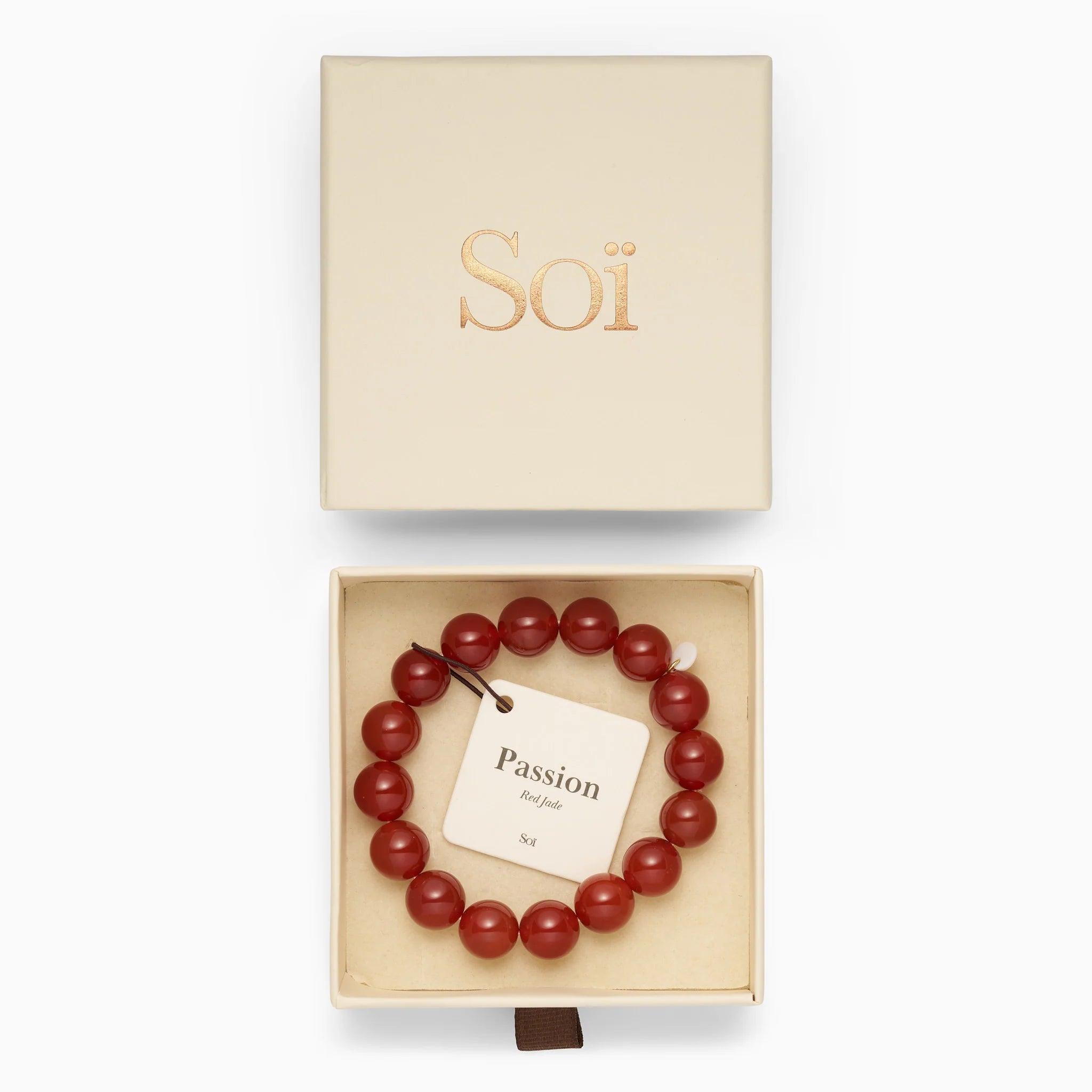Chunky Red Jade Stretch Bracelet