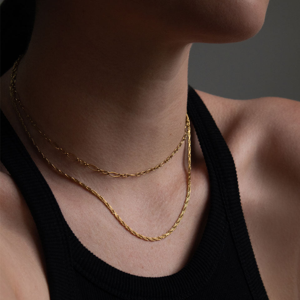 Delicate Layered Chain Necklace - Gold