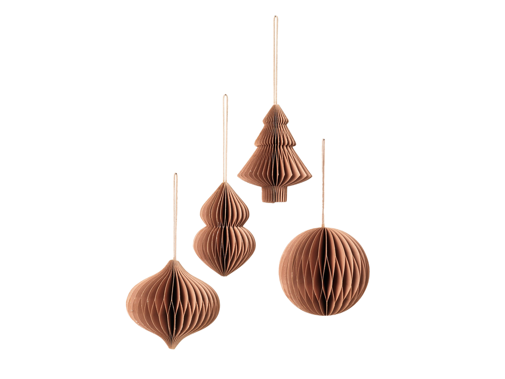 Indian Tan Paper Shapes Decorations - Set of 4