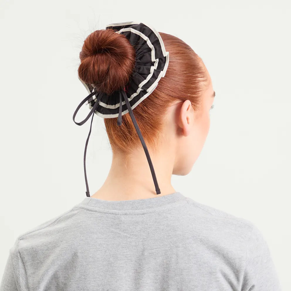 Piping Tie Scrunchie -Black/Butter