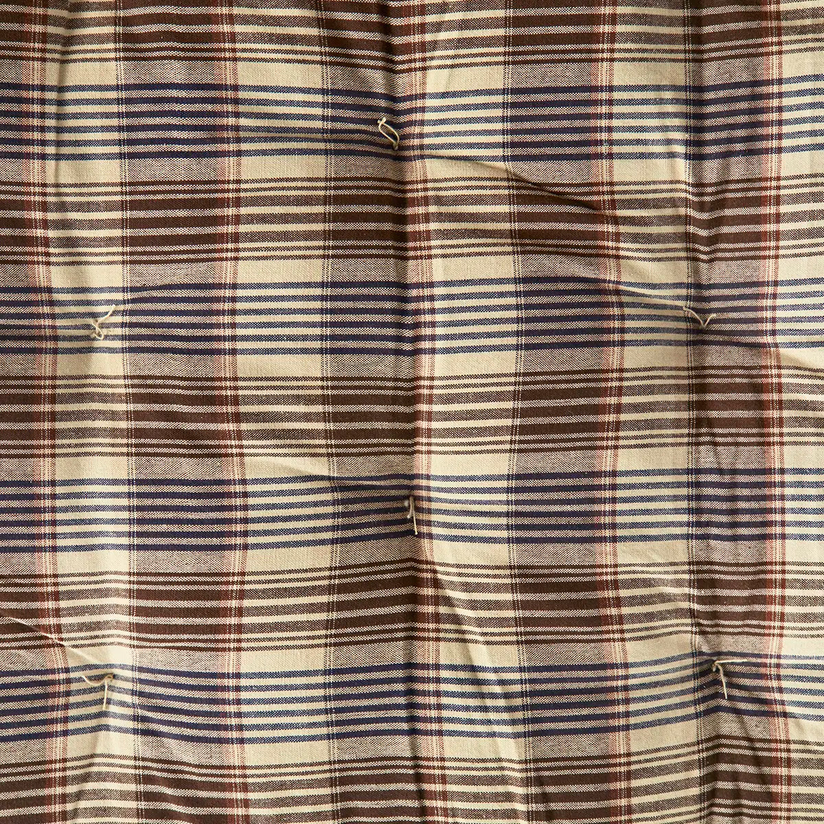 Checkered Cotton Mattress, Beige, Brown, Blue