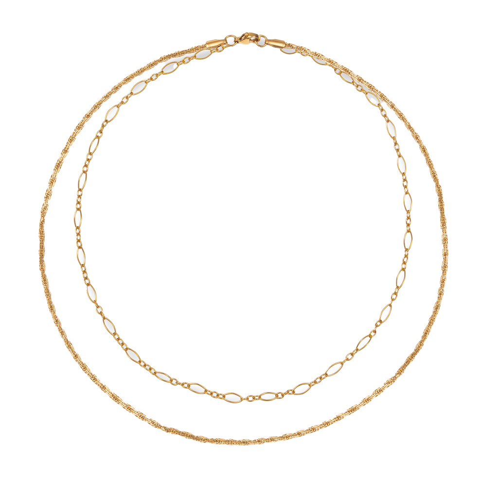 Delicate Layered Chain Necklace - Gold
