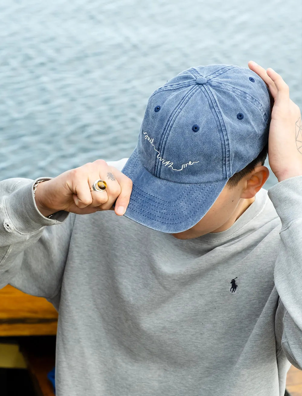 Sail with me Vintage Denim Cap