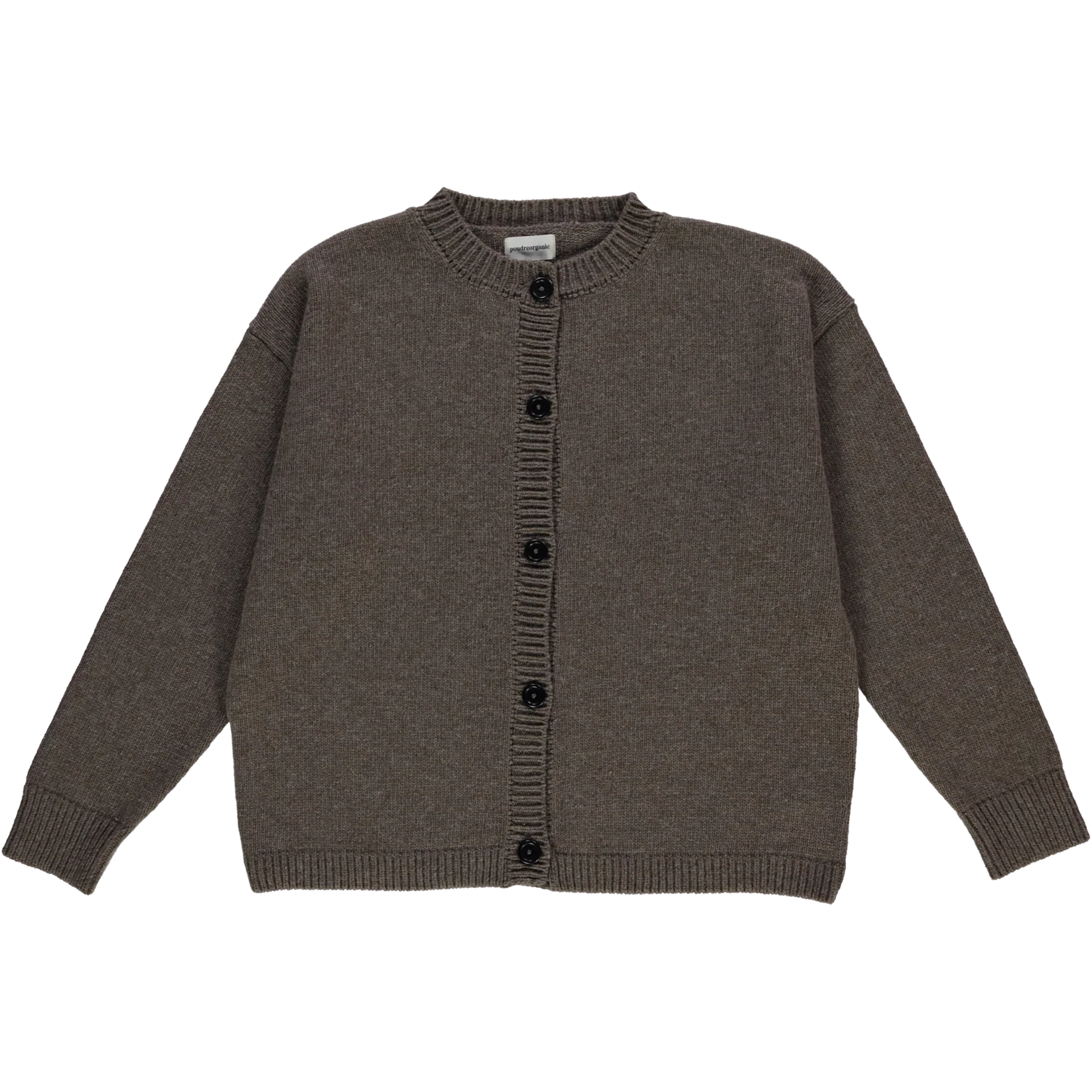 Pétale Wool Adult Cardigan - Brown Caribou
