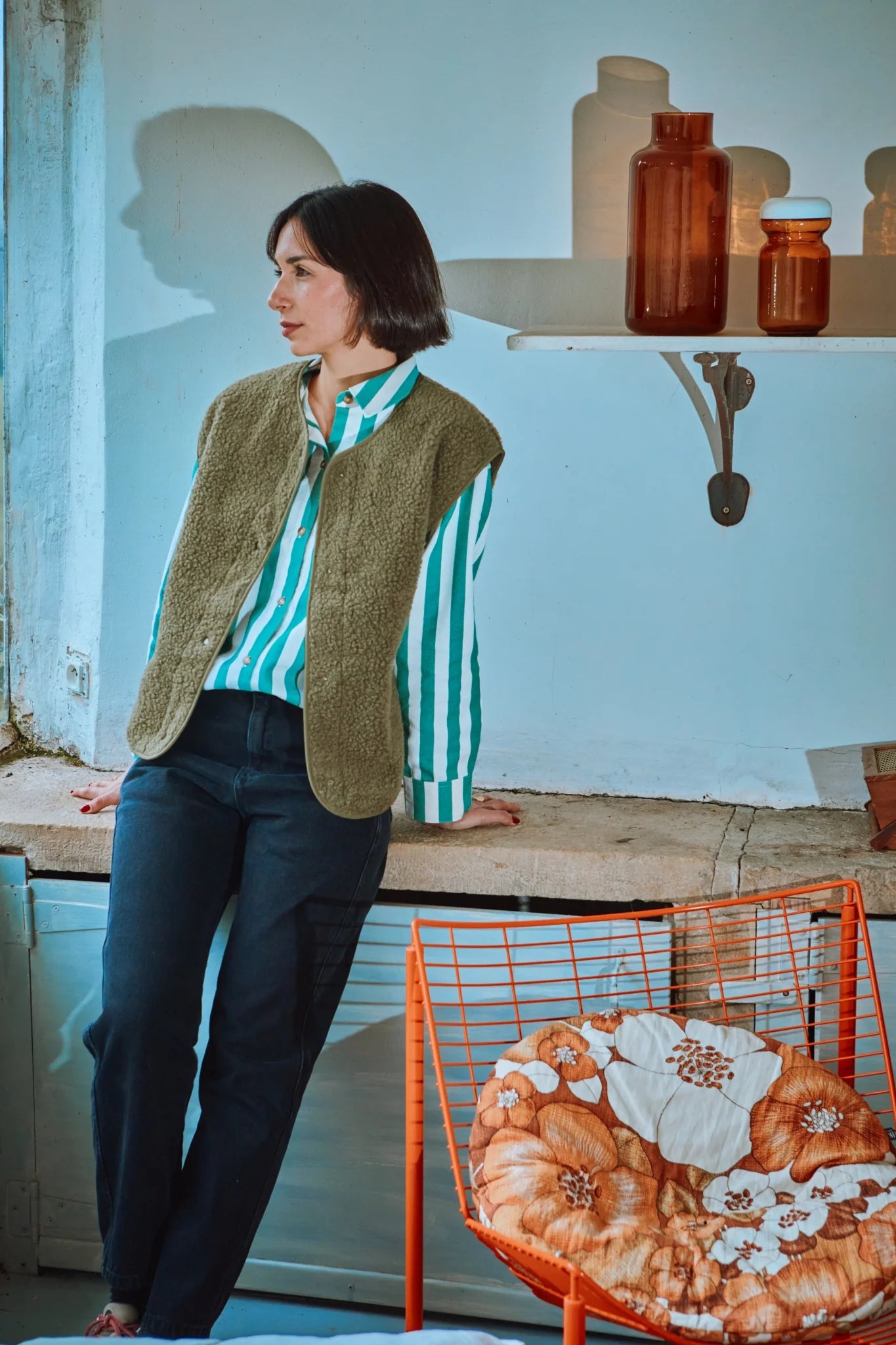 Wool Adult Jacket - Taupe Vert