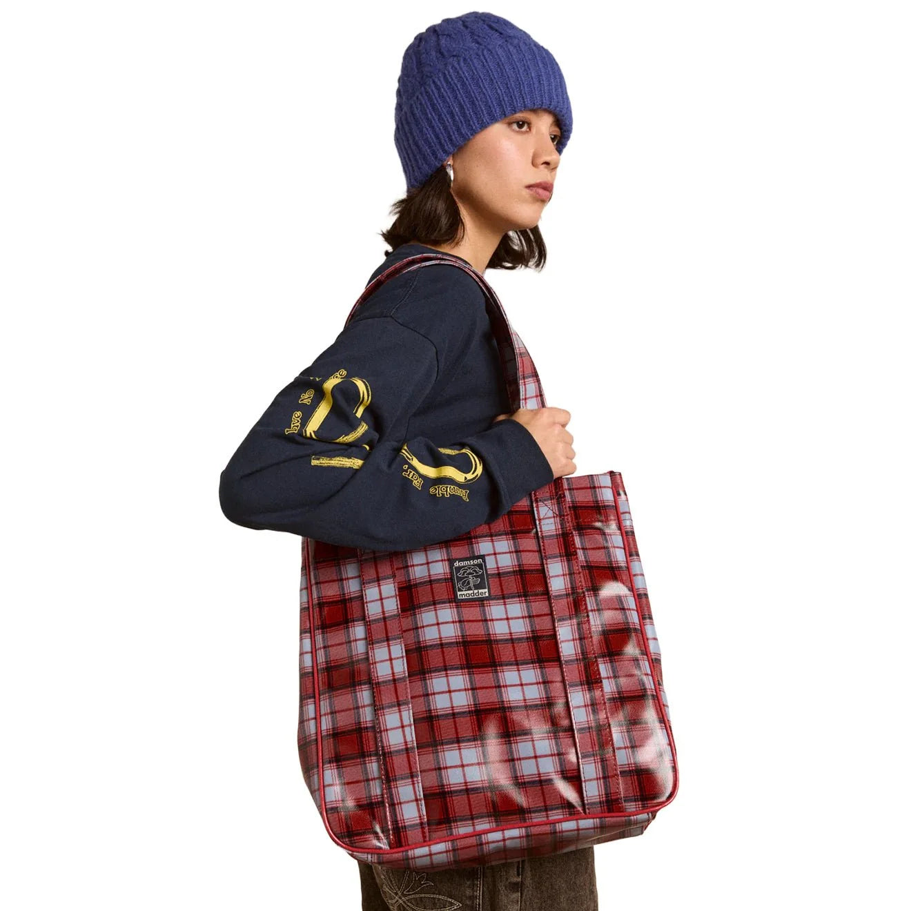 Blue Fog Multi Check Tote
