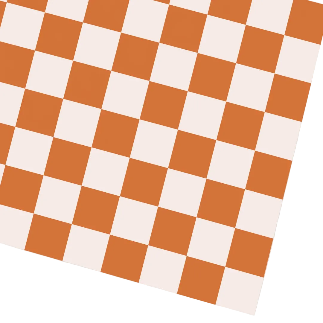 Orange and Cream Checker Board Single Roll Wrap