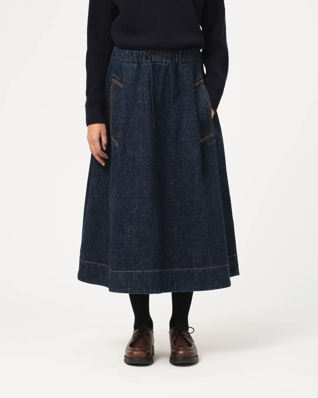 Meadow Skirt Neppy Denim - Indigo