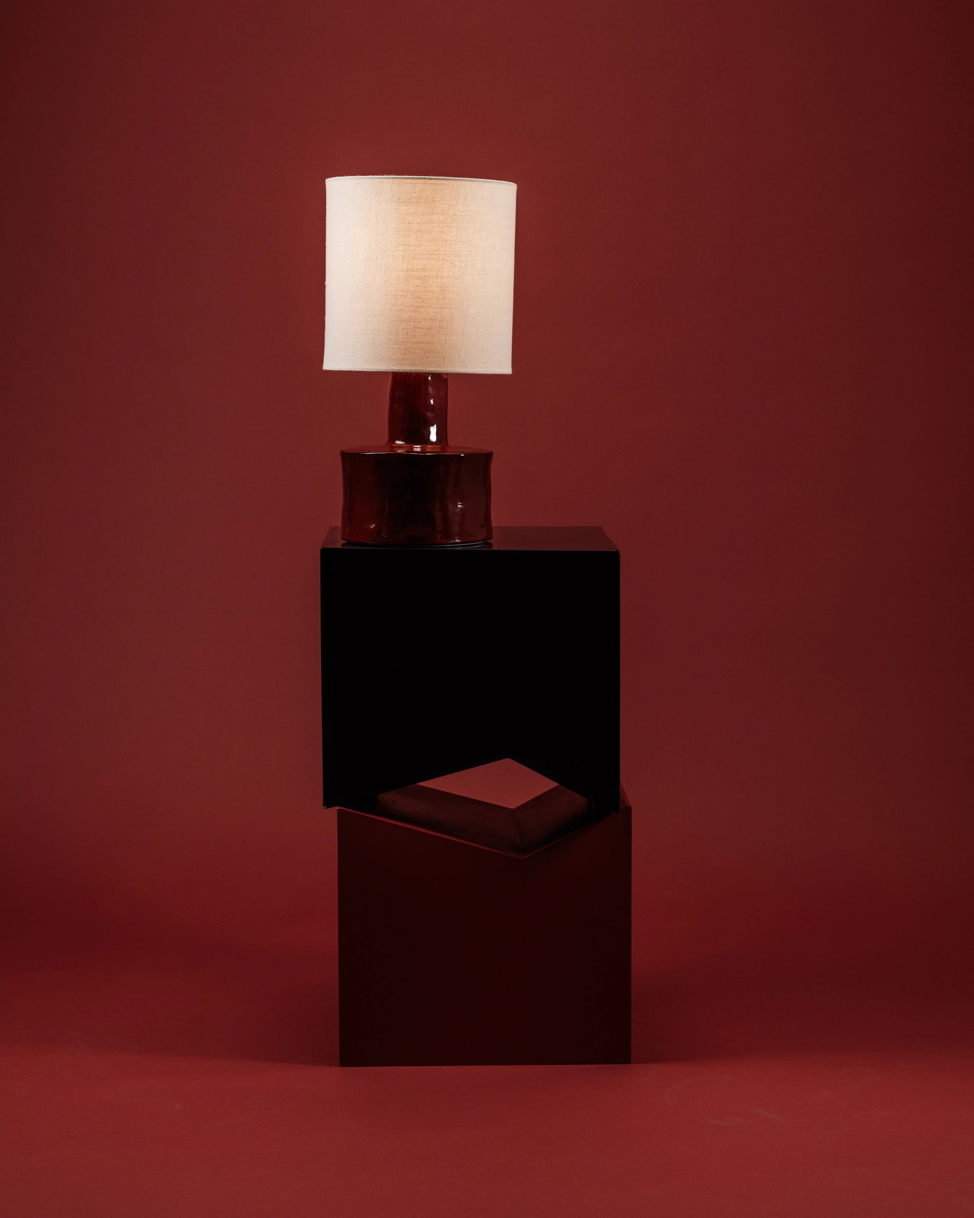 Table Lamp Red - Beige Catherine