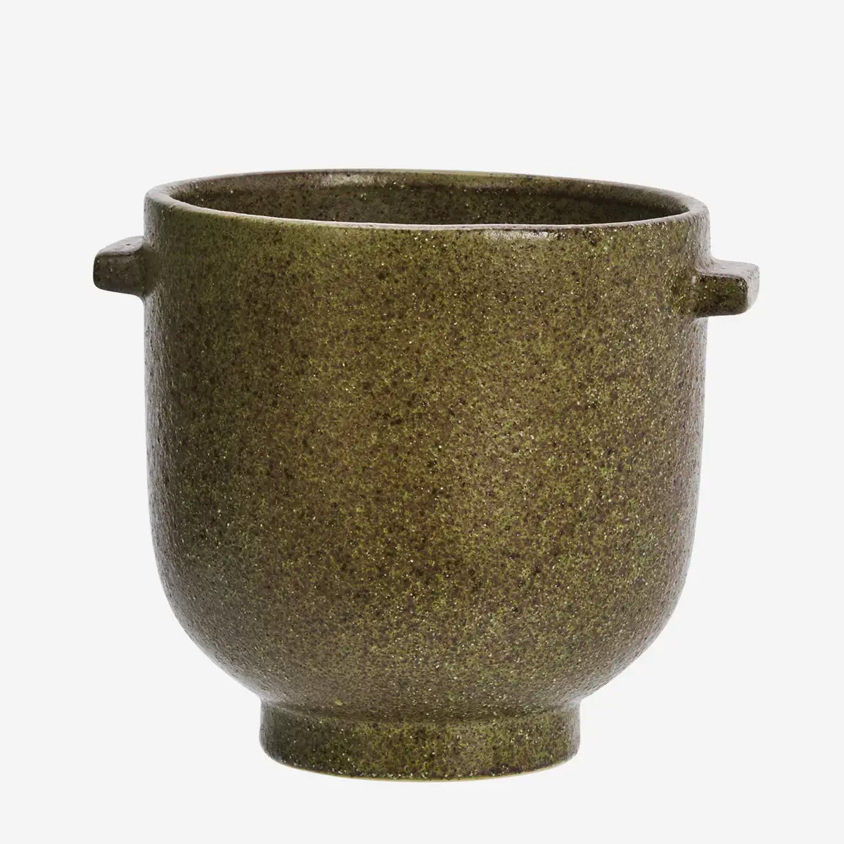 Stoneware Flower Pot - Olive