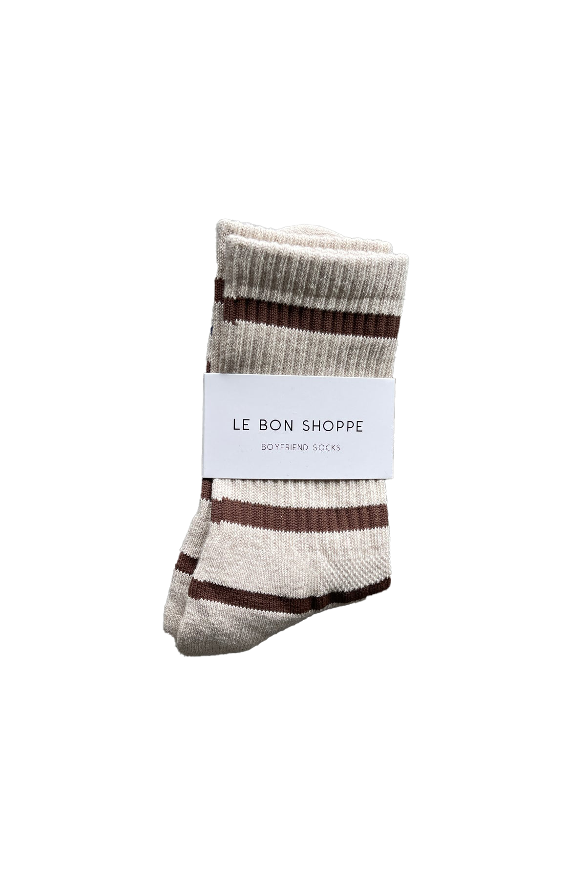 Striped Boyfried Socks - Flax