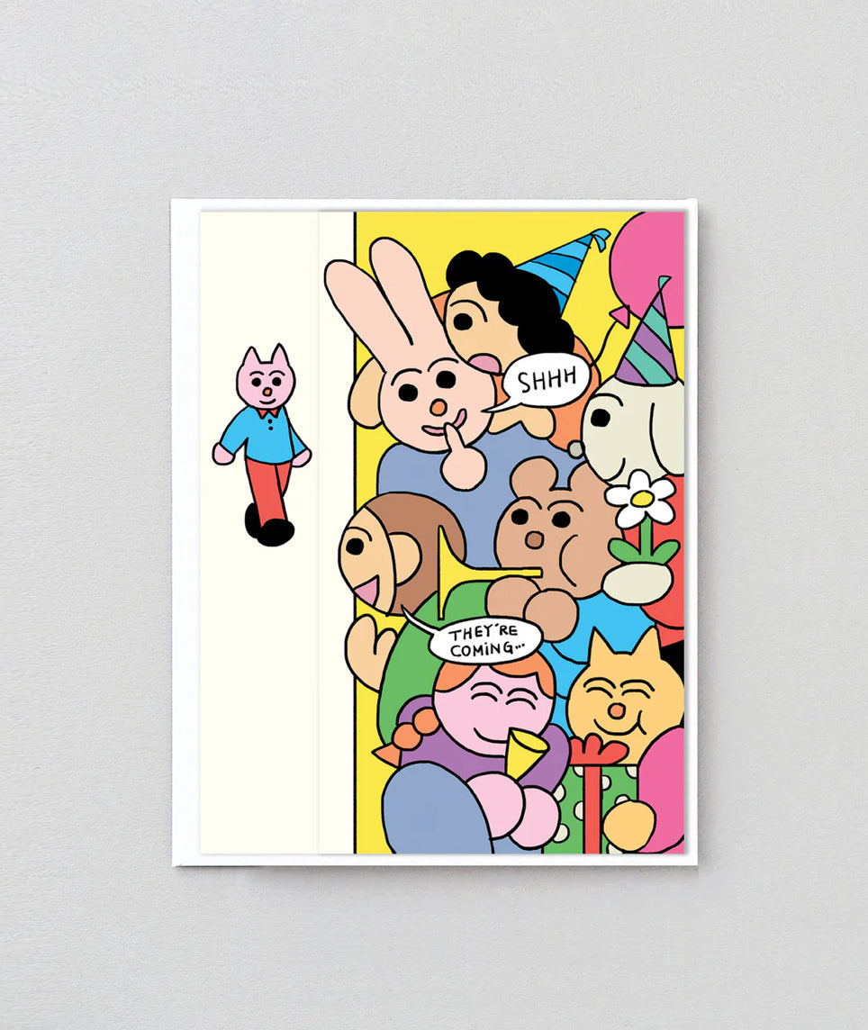 Shh Surprise Birthday Fold Out Card