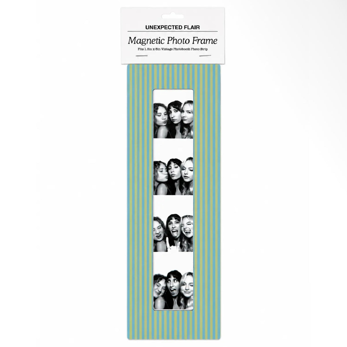 Magnetic Vintage Photobooth Frame - Blue & Yellow Stripe