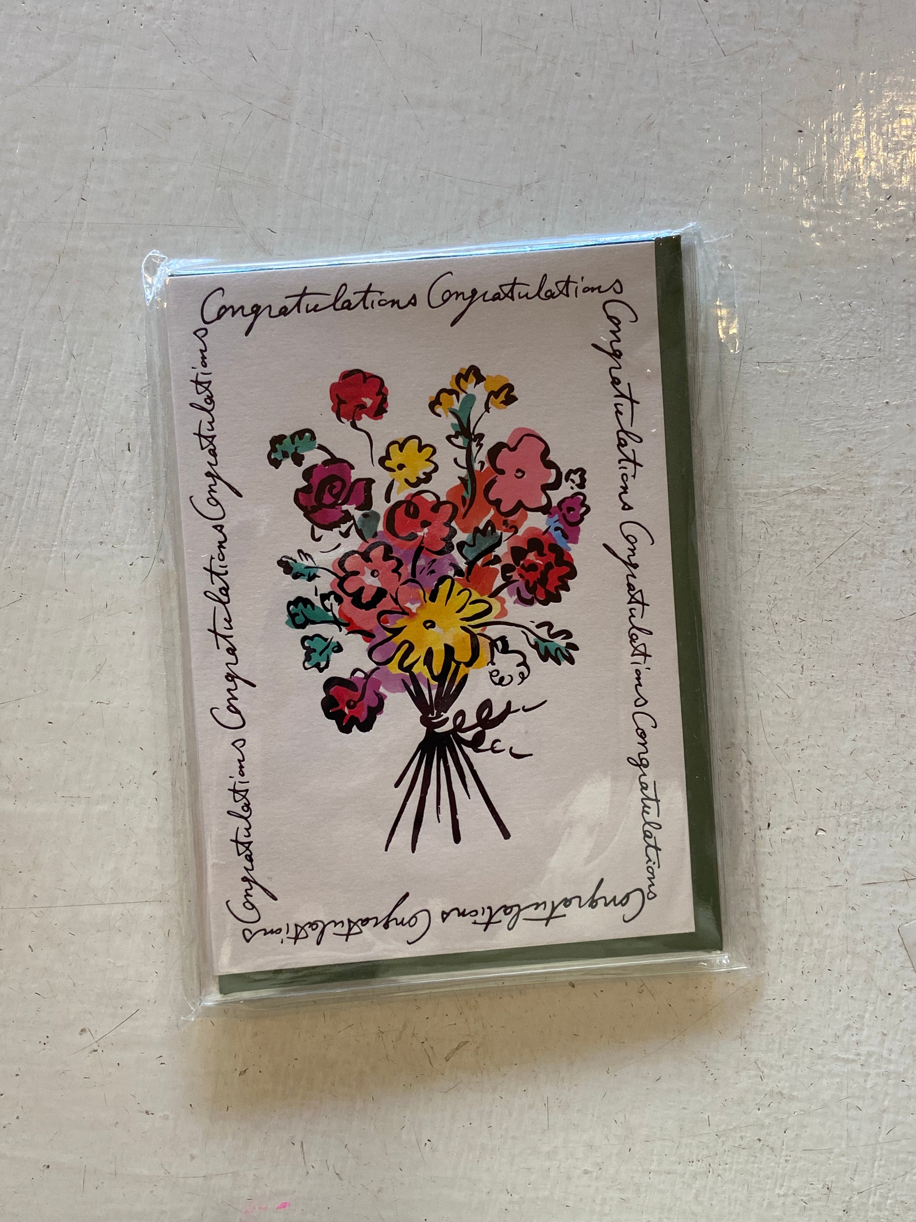 Congratulations bouquet Wrap Card