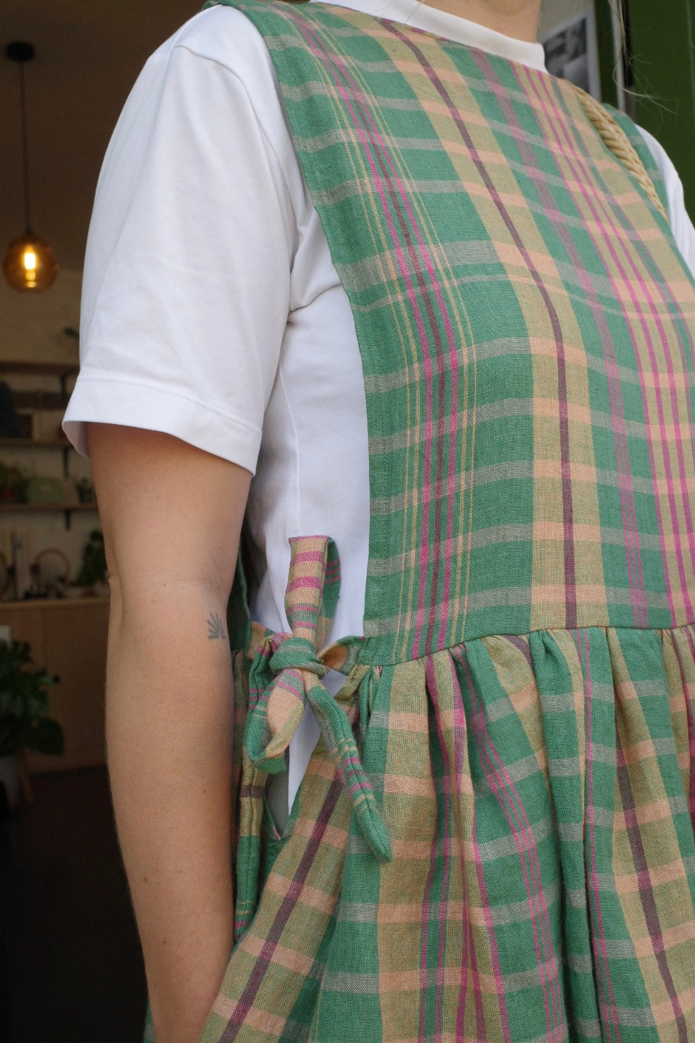 Pinafore Dress in Green