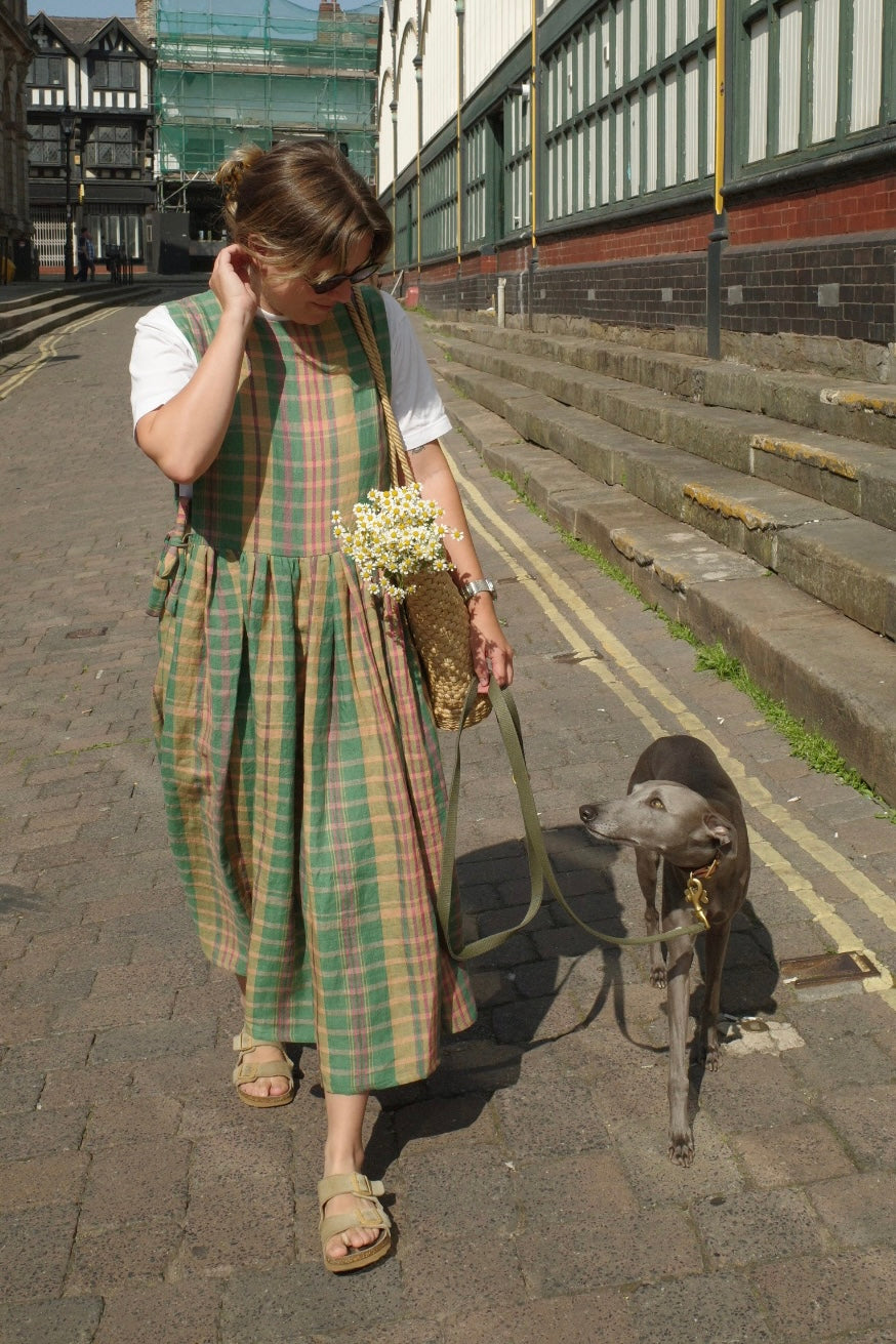 Pinafore Dress in Green