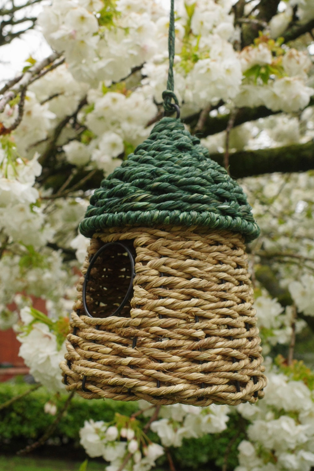 Small Hanging Bird House - Green