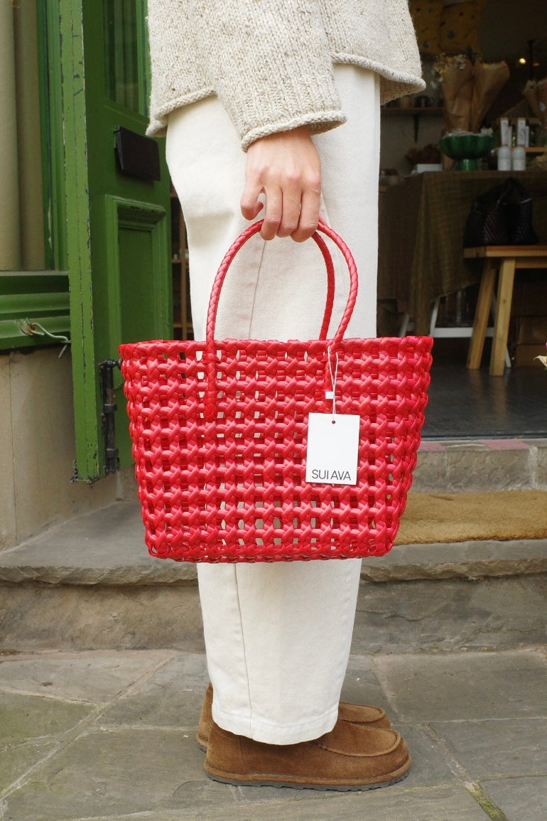 KAYA Woven Tote - Red