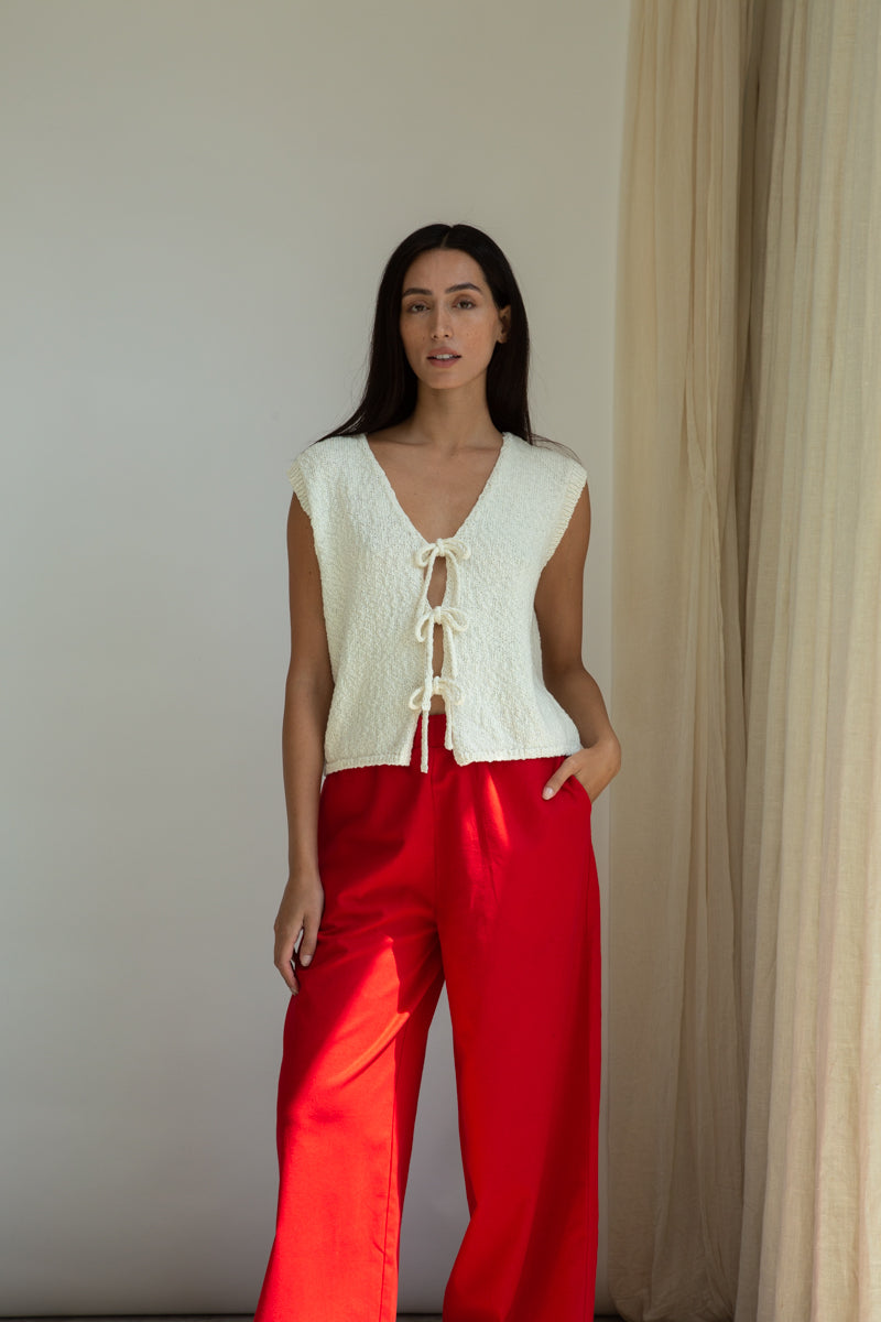 Florence Cotton Linen Knit Vest